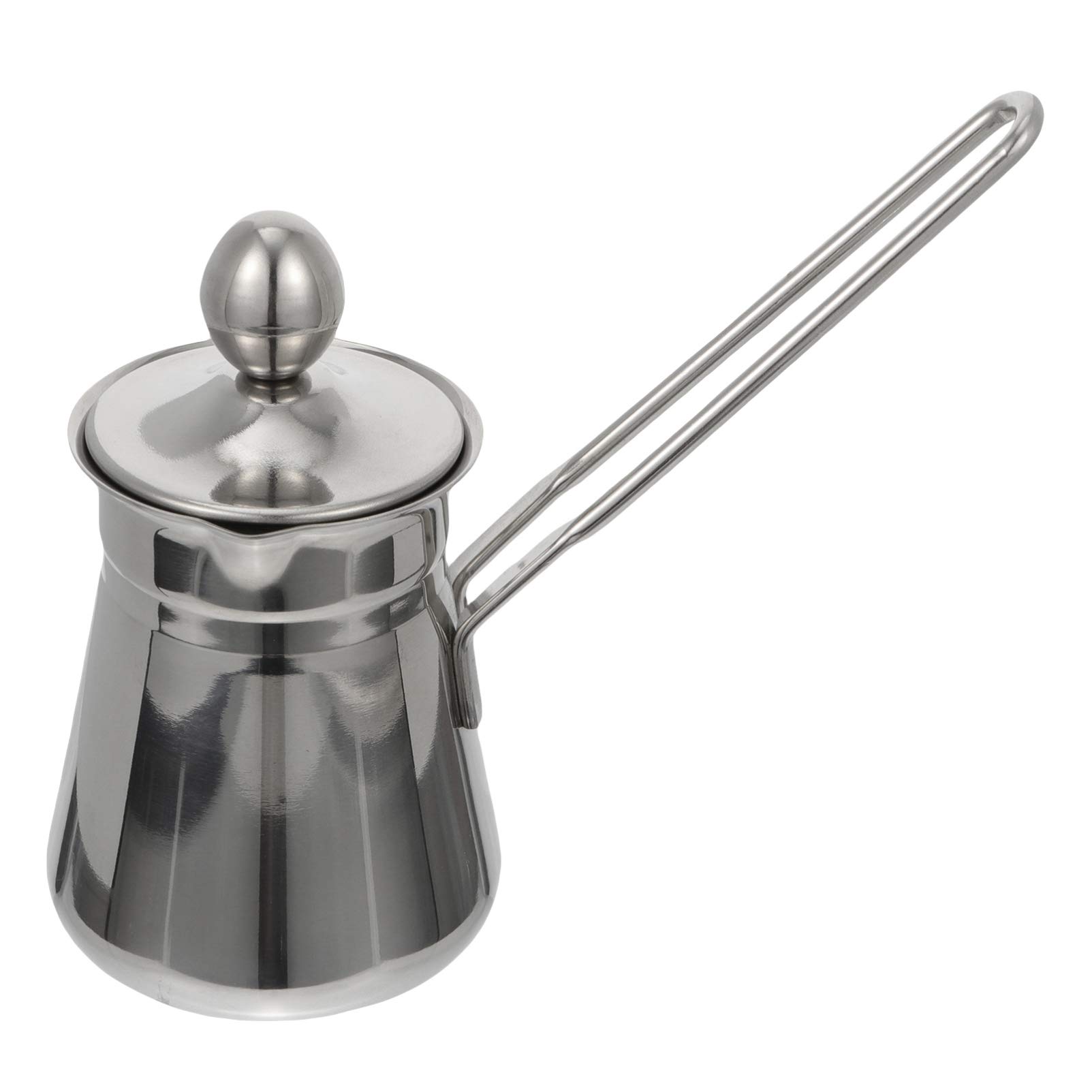 Premium Stainless Steel Milk Frothing Pitcher 350ml - Barista Grade Coffee Frother with Long Handle & Lid for Perfect Latte, Cappuccino & Hot Chocolate - Ideal for Home Baristas, Coffee Shops & Cafes