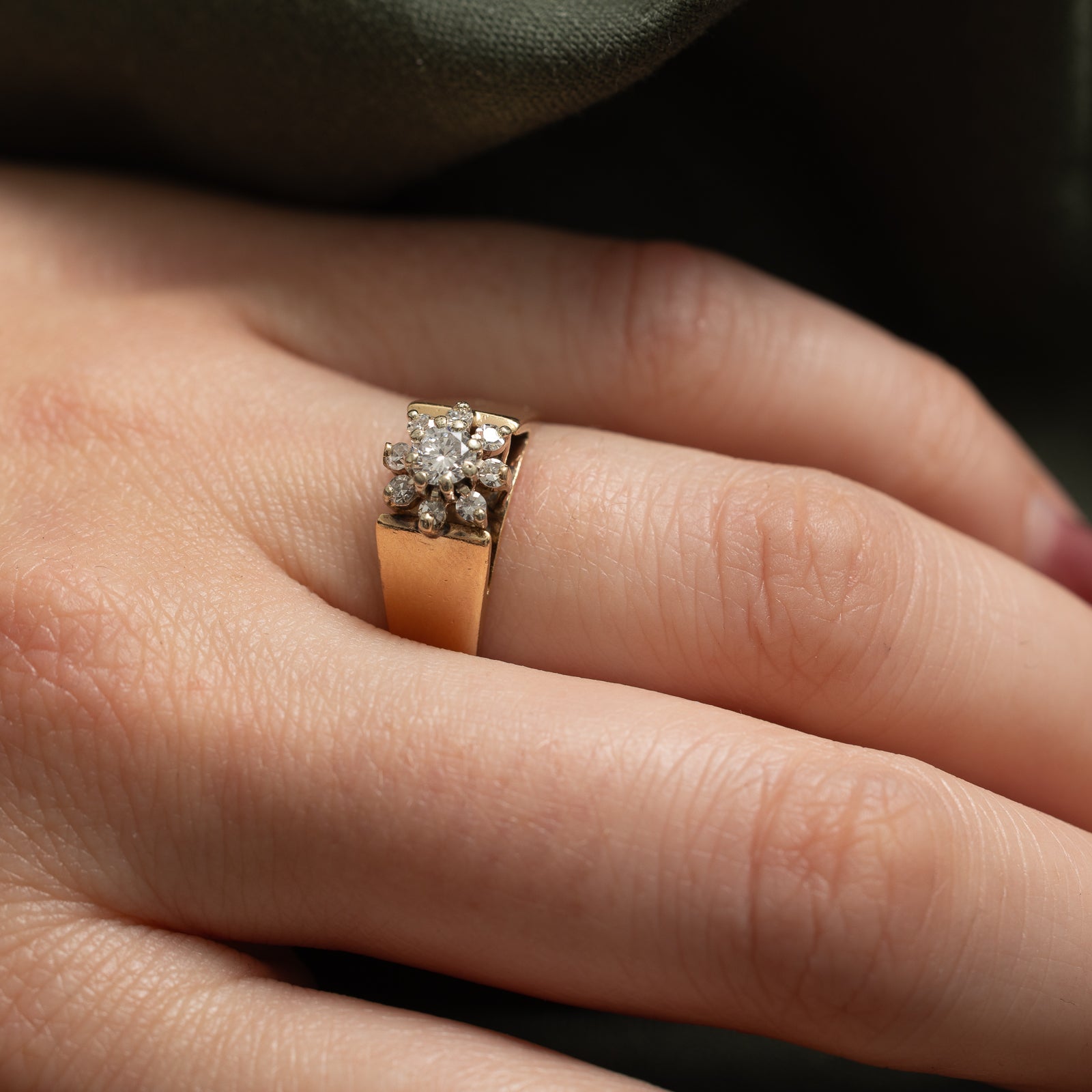 0.37ctw High Set Diamond Petal Ring - Size 7.75 | Elegant Floral Engagement & Wedding Band for Women | Perfect for Proposals, Anniversaries & Special Occasions