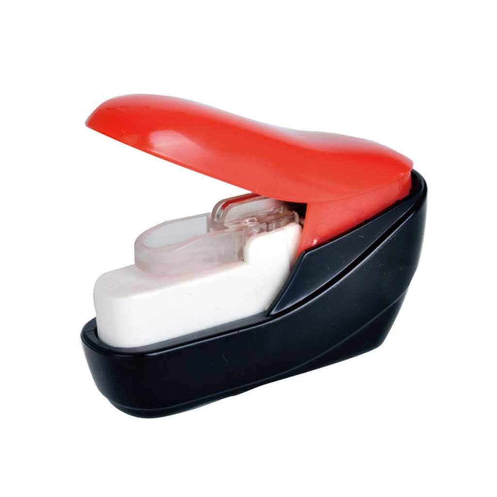 1PC Random Color Stapleless Stapler - No Staples Needed, Mini Portable Book & Paper Stapler for School, Office, Home Use - Perfect for Documents, Notebooks, Craft Projects (Color: B)