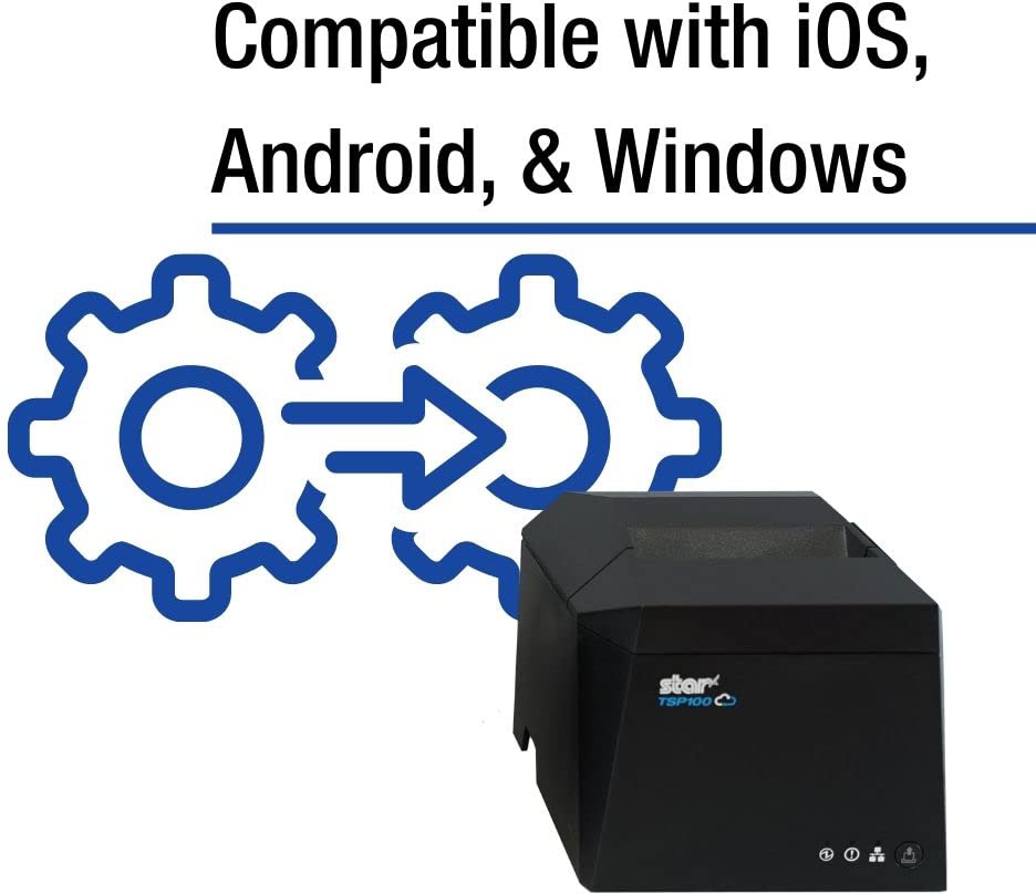 Star Micronics TSP143IVUE USB & Ethernet Thermal Receipt Printer - Android AOA, CloudPRNT Support with Auto Cutter & Internal Power Supply | Ideal for Retail Stores, Restaurants, and POS Systems