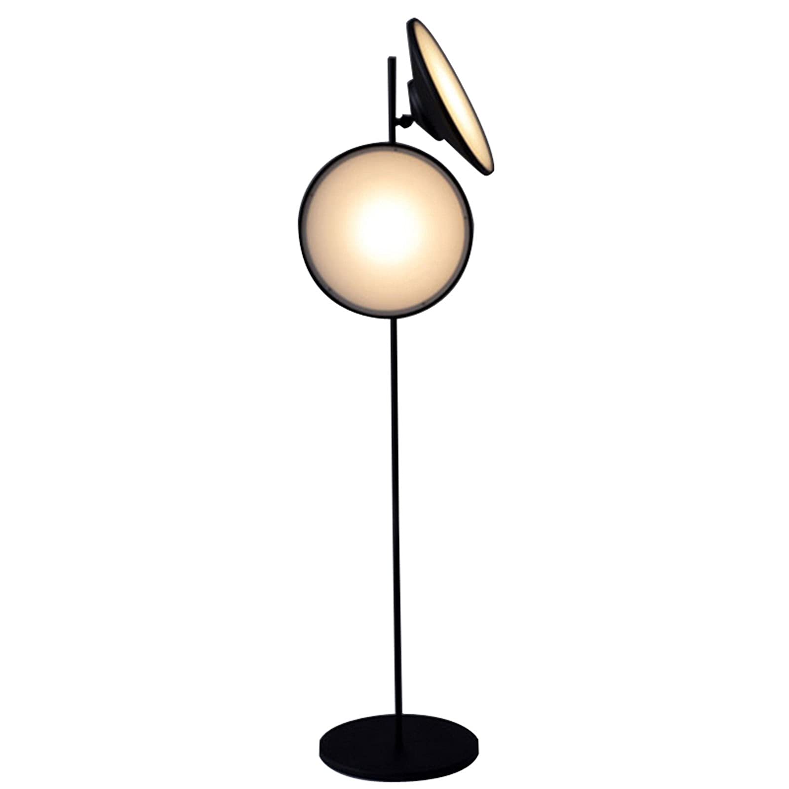 Modern LED Industrial Floor Lamp with 2 Adjustable Heads - Rustic Farmhouse Standing Lamp for Living Room, Bedroom & Office - Includes 2 Vintage LED Bulbs - Perfect for Reading Nooks, Home Offices & Cozy Corners