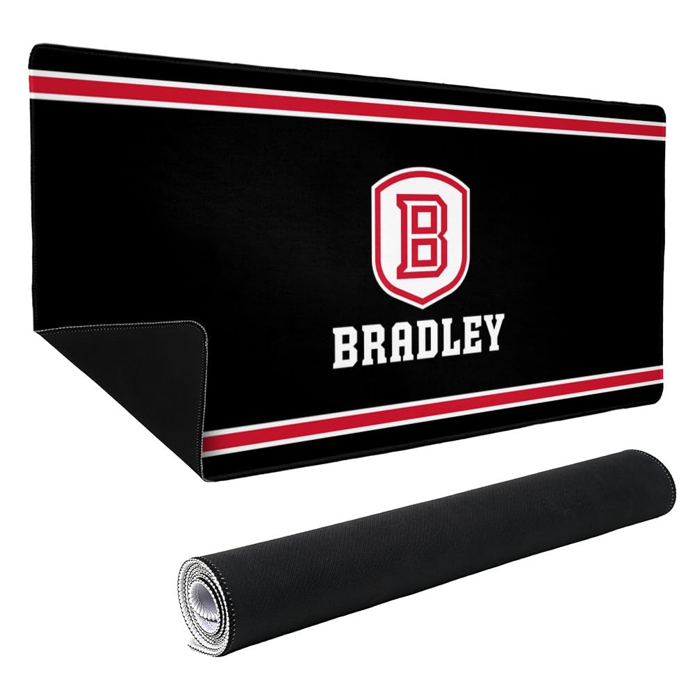Bradley University Braves Logo Gaming Mouse Pad - Large 31.5x15.7 Inch Non-Slip Desk Mat with Stitched Edges for PC, Laptop, Home & Office Use - Perfect for Gamers, Students & Professionals