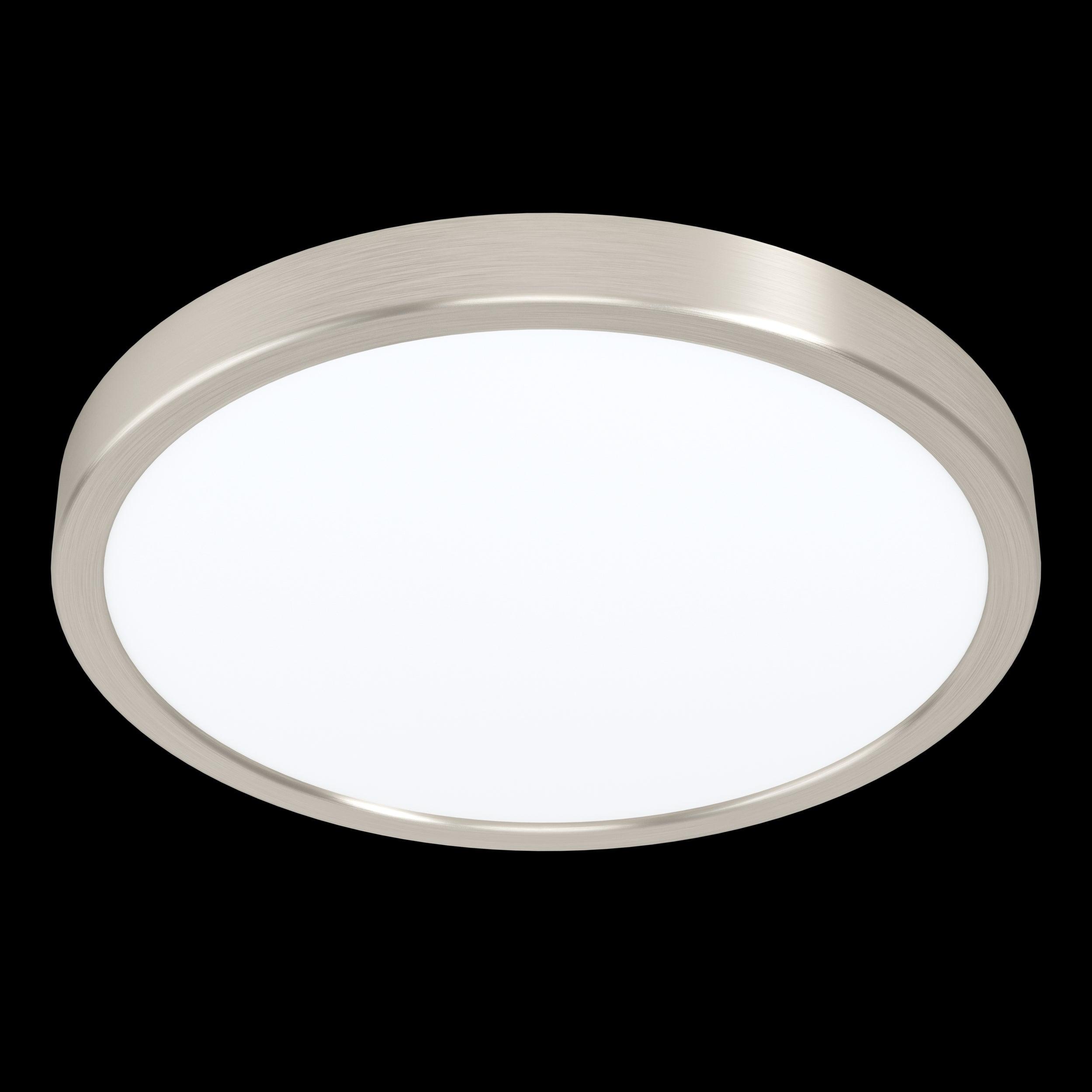 Eglo Connect Fueva Z Smart LED Nickel Flush Ceiling Light - Dimmable WiFi-Enabled Modern Fixture for Bedroom, Living Room & Kitchen Lighting