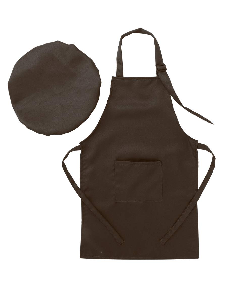 Kids Chef Costume Set - Adjustable Bib Apron with Hat for Cooking, Baking & Painting - Perfect for School Training Classes & Pretend Play Kitchen Activities