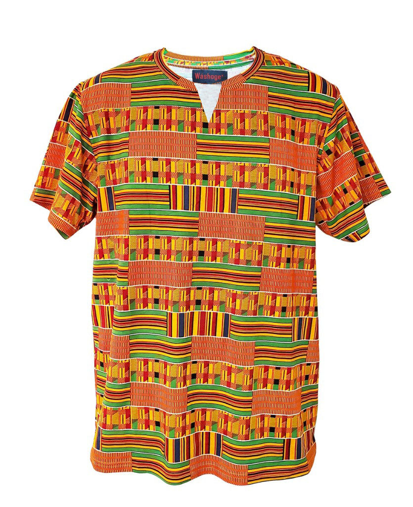 Authentic African Kente Print T-Shirt by Dupsie | Stylish Unisex Cotton Tee | Perfect for Cultural Events, Casual Wear & African Heritage Celebrations