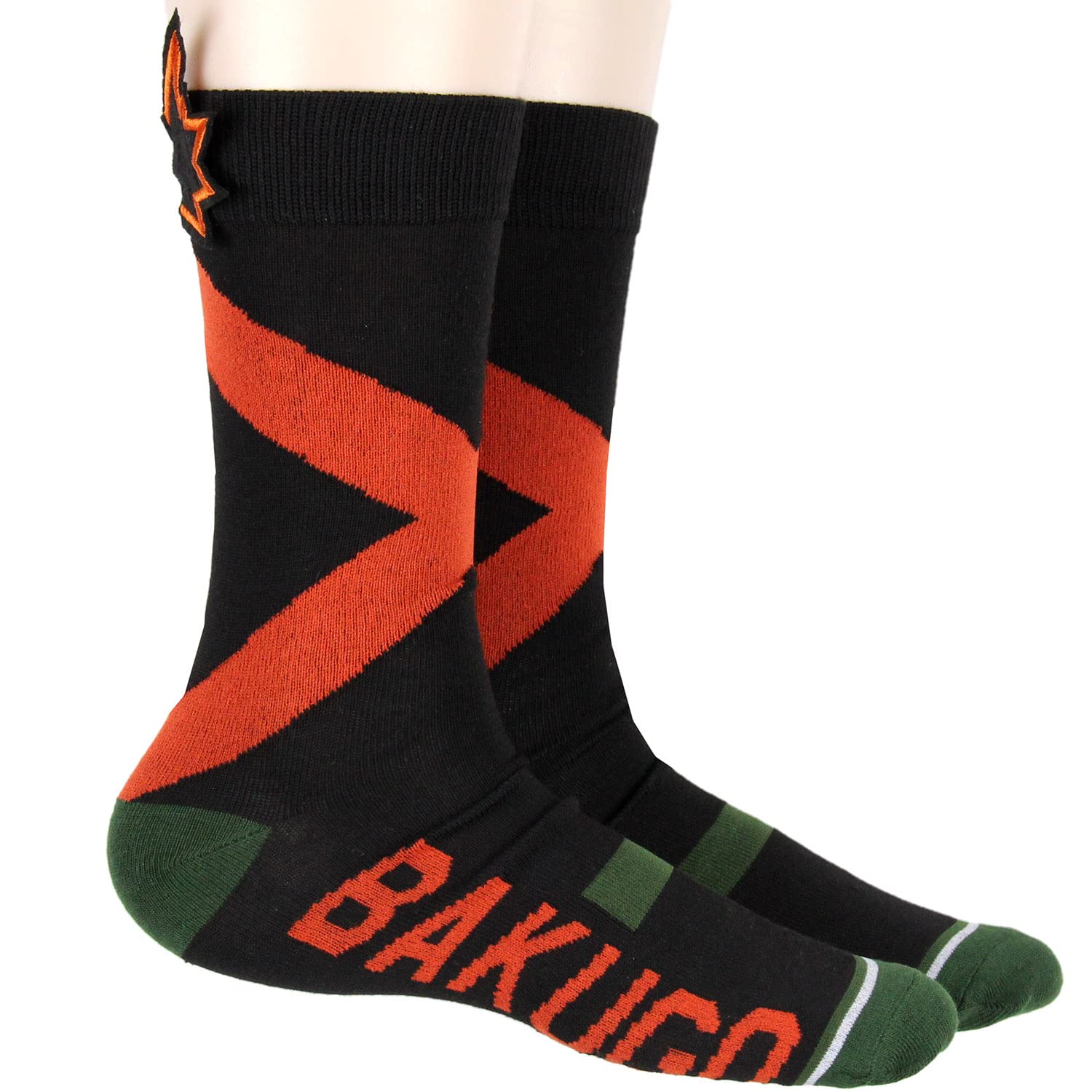 My Hero Academia Bakugo 3D Hair Anime Crew Socks for Adults - Manga Cosplay Costume Accessories - Perfect for Anime Conventions & Casual Wear