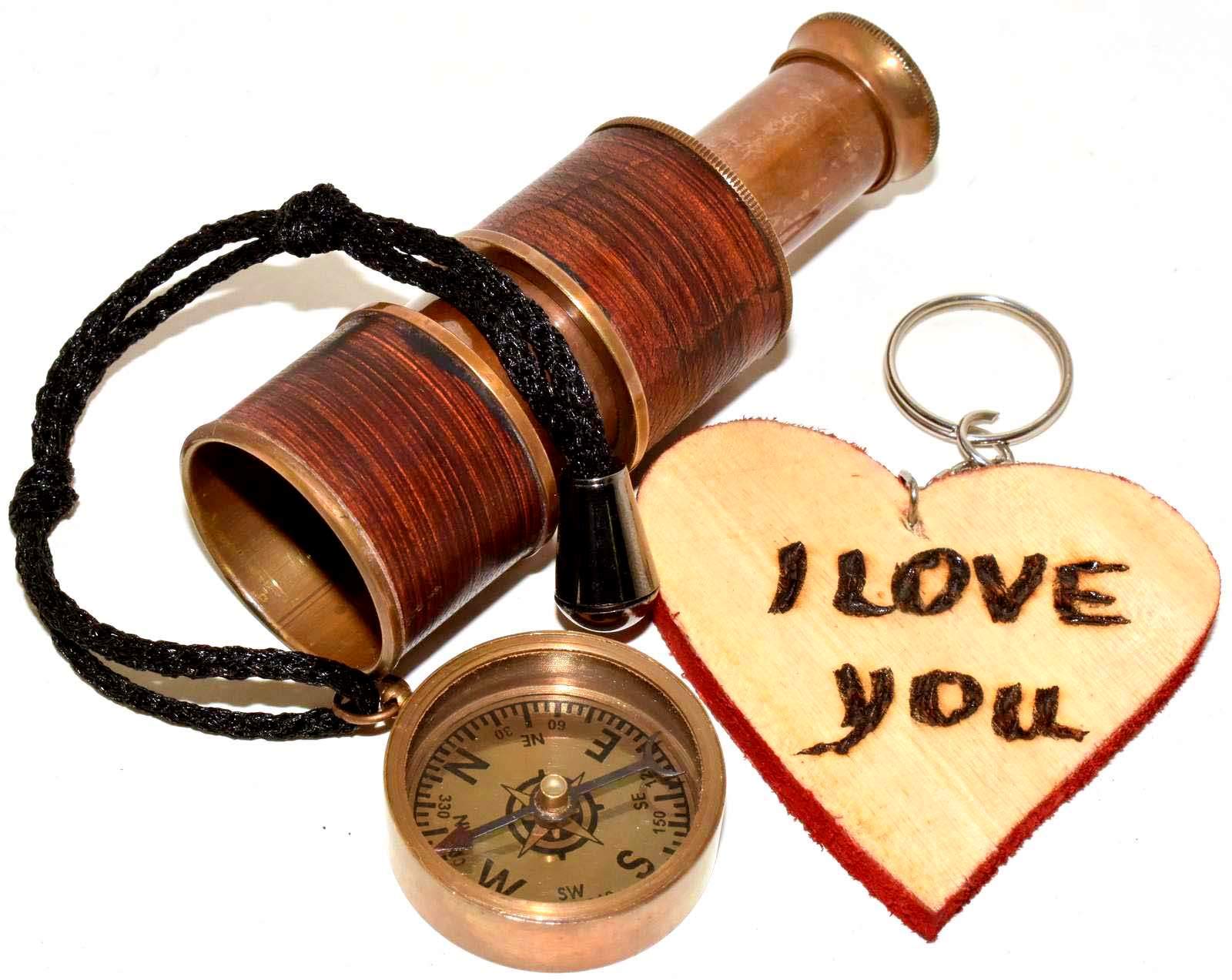 Brass Telescope Keychain - Nautical Gift & Decor for Travelers