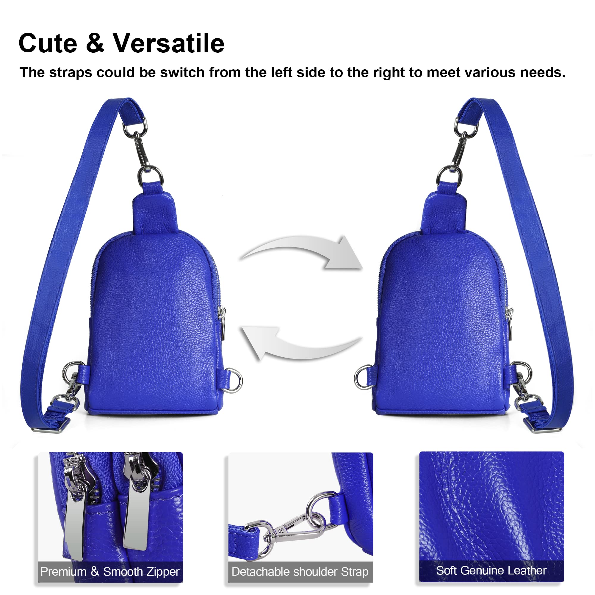 Befen Genuine Leather Small Sling Bag - Women's Crossbody Fanny Pack Purse for Teen Girls, Perfect for Travel, Shopping & Daily Use