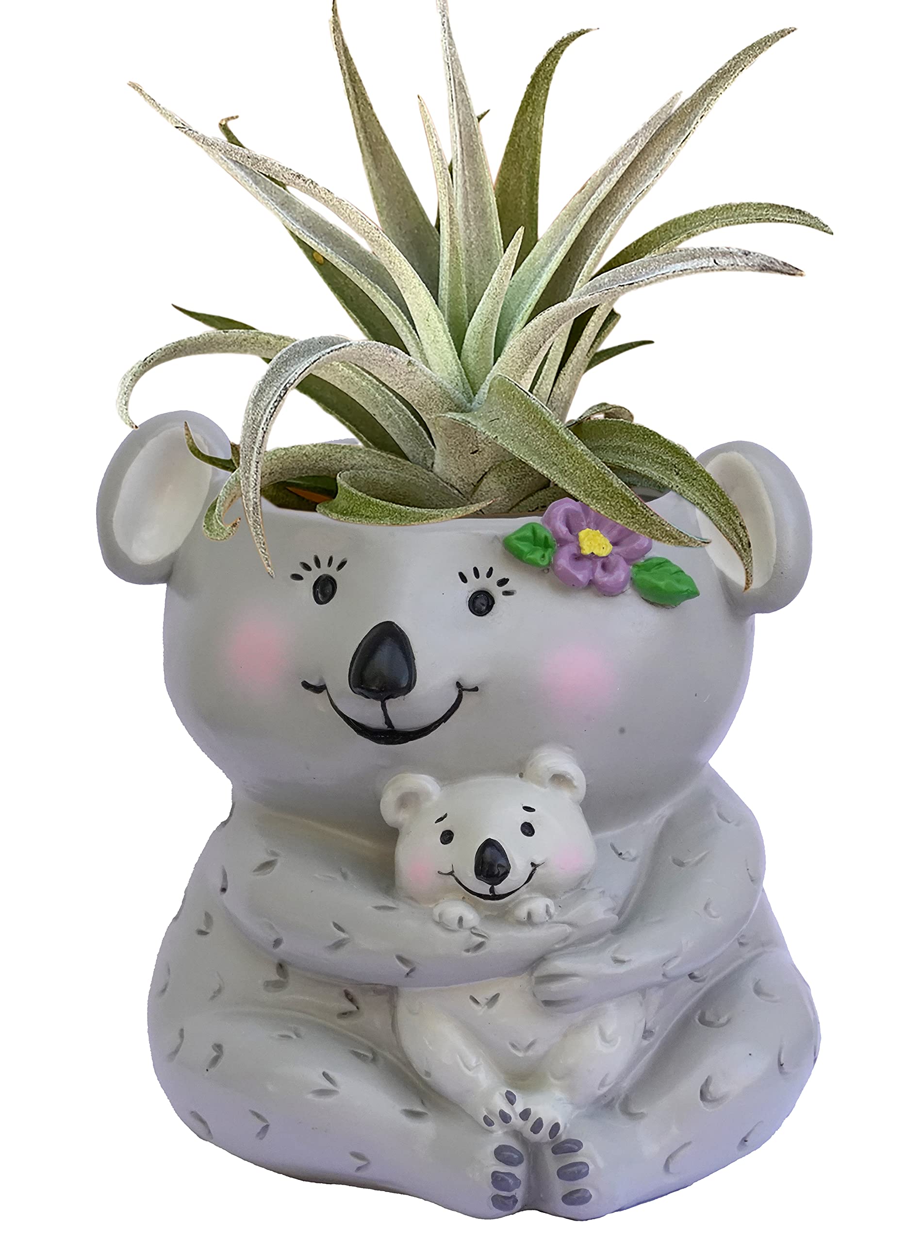 GFF Grass Flip Flops Animal Planters - 5 Inch Koala Mama Succulent Pots for Indoor/Outdoor Plants, Flowers, Herbs | Perfect for Home, Office, Kitchen & Garden Decor (Great Gift Idea for Plant Lovers)