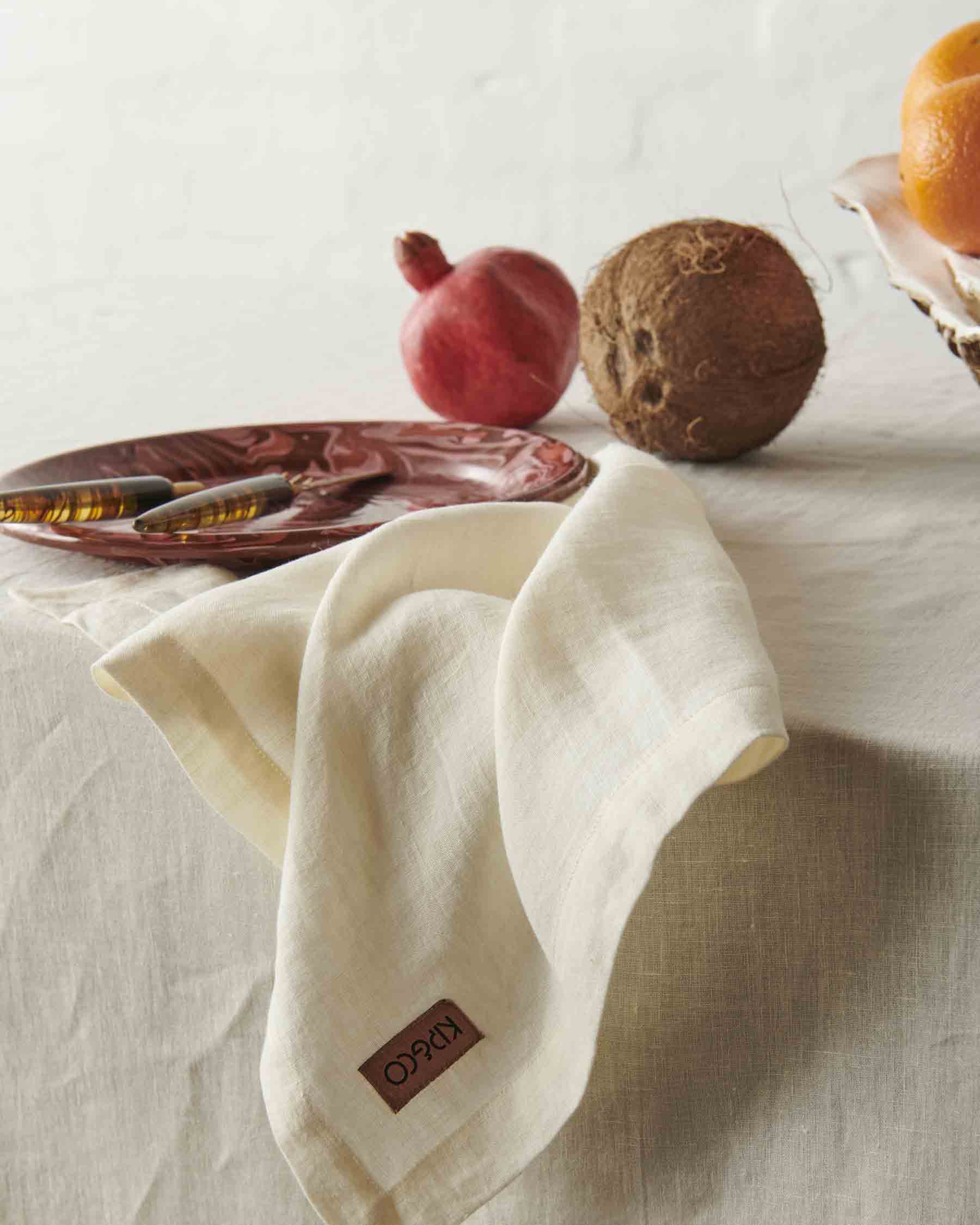 Premium Cloud Dancer Linen Napkin Set - 6-Piece Eco-Friendly Table Linens for Dinner Parties, Weddings & Home Decor