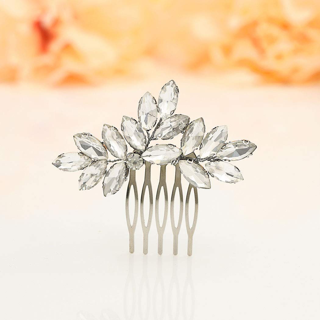 Sparkling Rhinestone Bridal Hair Comb - Elegant Crystal Wedding Hair Accessory for Women & Girls (Silver) | Perfect for Bridal Parties, Prom, Evening Events & Special Occasions