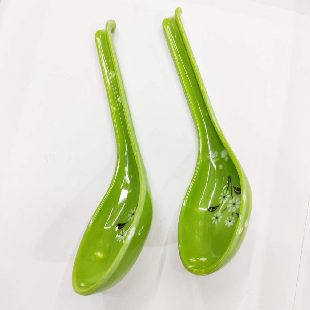 3-Piece Drop-Resistant Heat-Resistant Hook Spoon Set - Durable Soup Spoons, Imitation Ceramic Tableware for Kitchen & Dining - Perfect for Hot Soups, Stews, and Serving Dishes