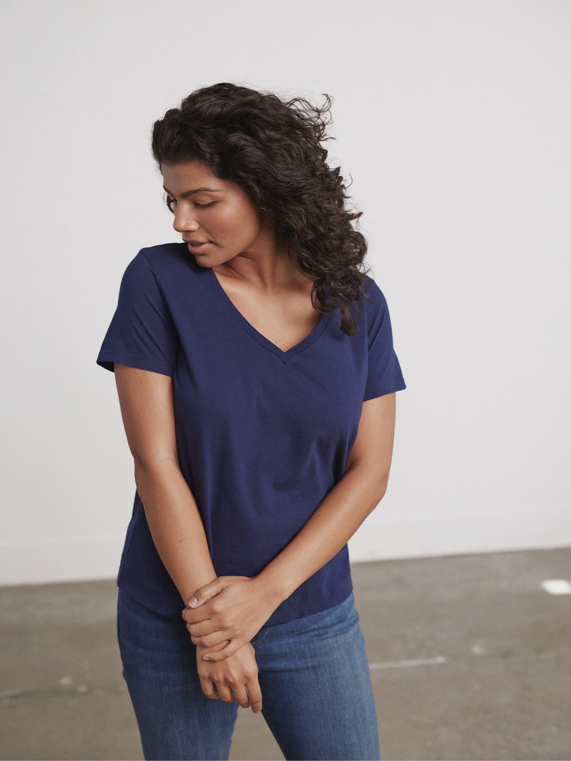 Organic Cotton V-Neck T-Shirt for Women - Soft, Breathable & Eco-Friendly - Perfect for Casual Wear, Yoga & Everyday Comfort