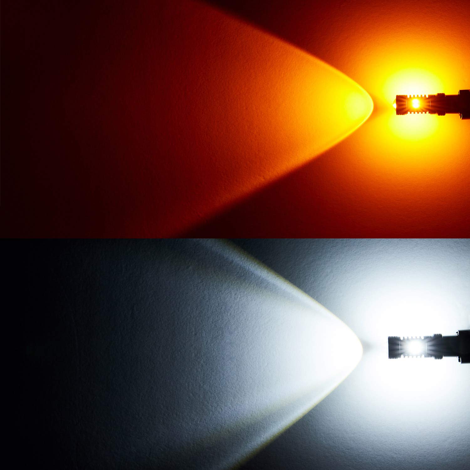 3157 Switchback LED Bulbs - Super Bright 3030 Chipsets in Xenon White/Amber Yellow - Compatible with 3155 3057 3457 4057 4157 - Projector Turn Signal Lights - Perfect for Cars, Trucks & SUVs (2-Pack)