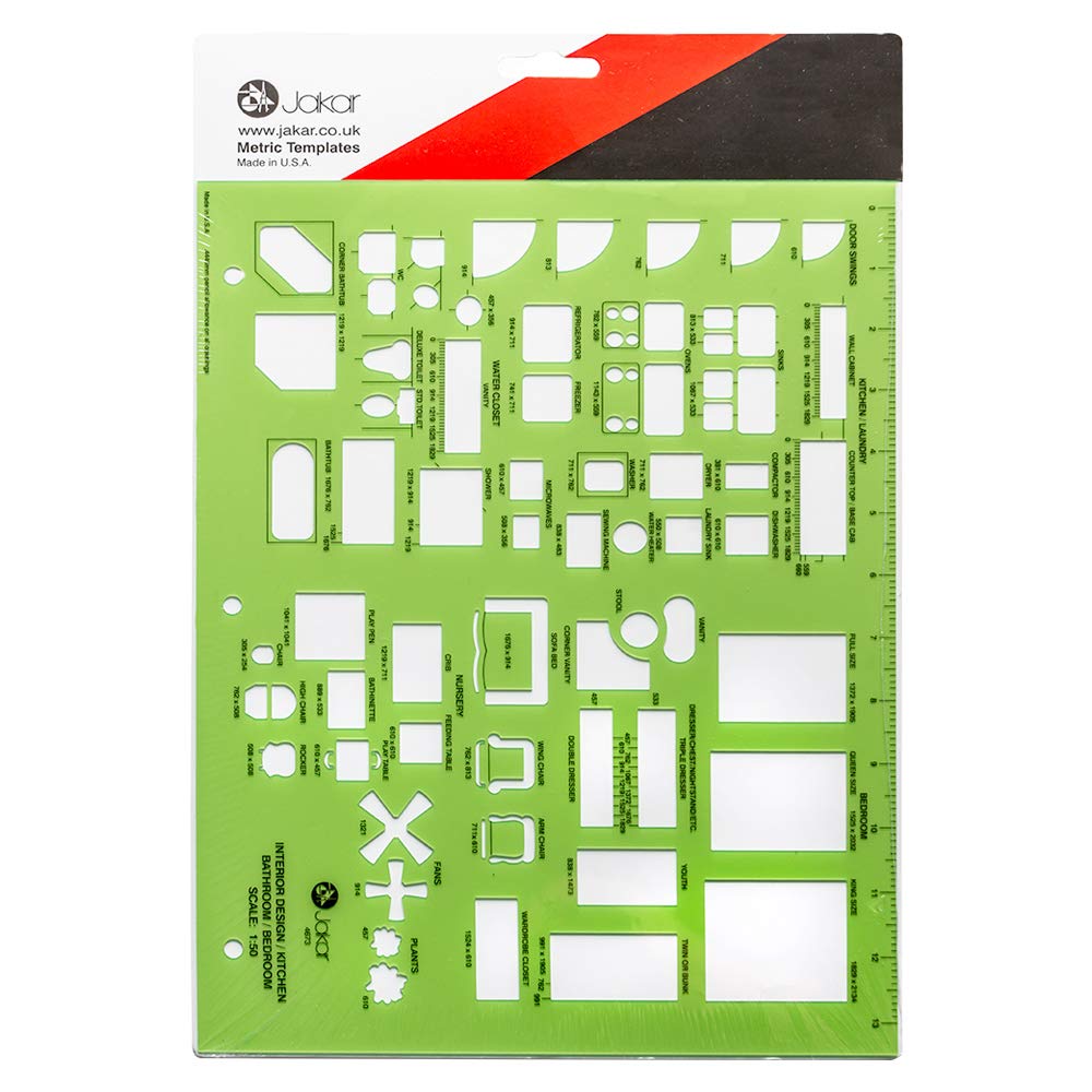 1:50 Scale Interior Design Template for Kitchen, Bathroom & Bedroom - Perfect for Home Renovation, DIY Projects & Architectural Planning