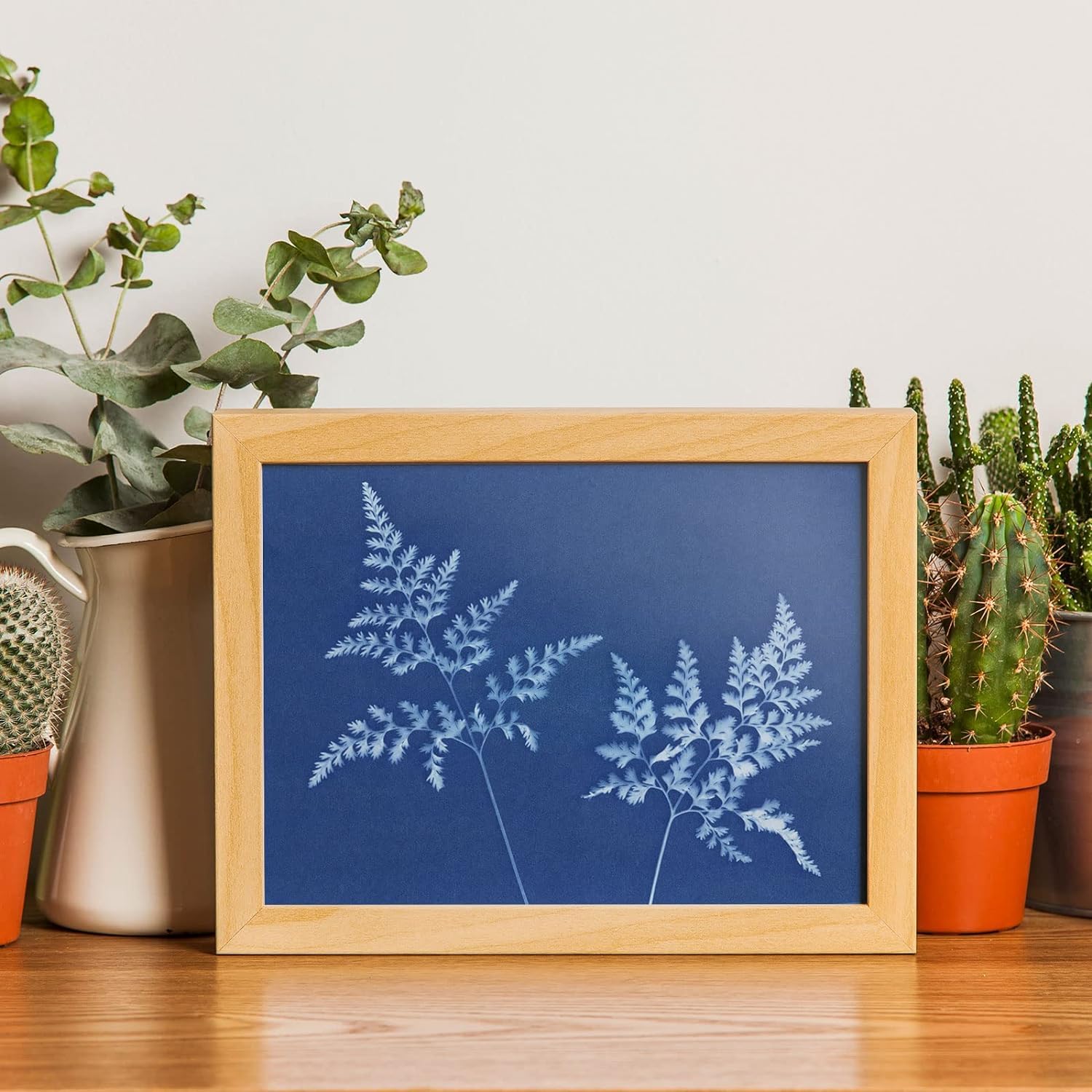 60 Sheets Sun Print Paper Cyanotype Kit - A6 Light Sensitive Solar Photography Paper with Acrylic Board for DIY Crafts, Kids Art Projects (4.1 x 5.8 inch) - Perfect for Nature Printing, Botanical Art & Educational STEM Activities