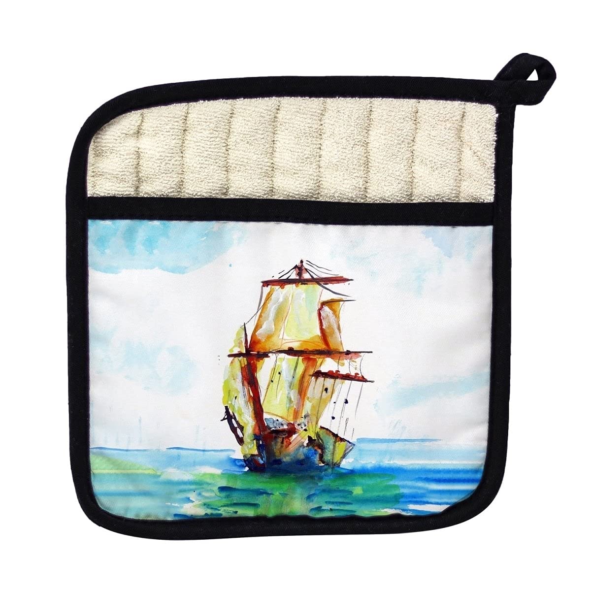 Betsy Drake PT666 Tall Ship Pot Holder - Heat Resistant Kitchen Oven Mitt for Cooking, Baking & Grilling - Perfect for Home, Restaurant & Outdoor BBQ Use