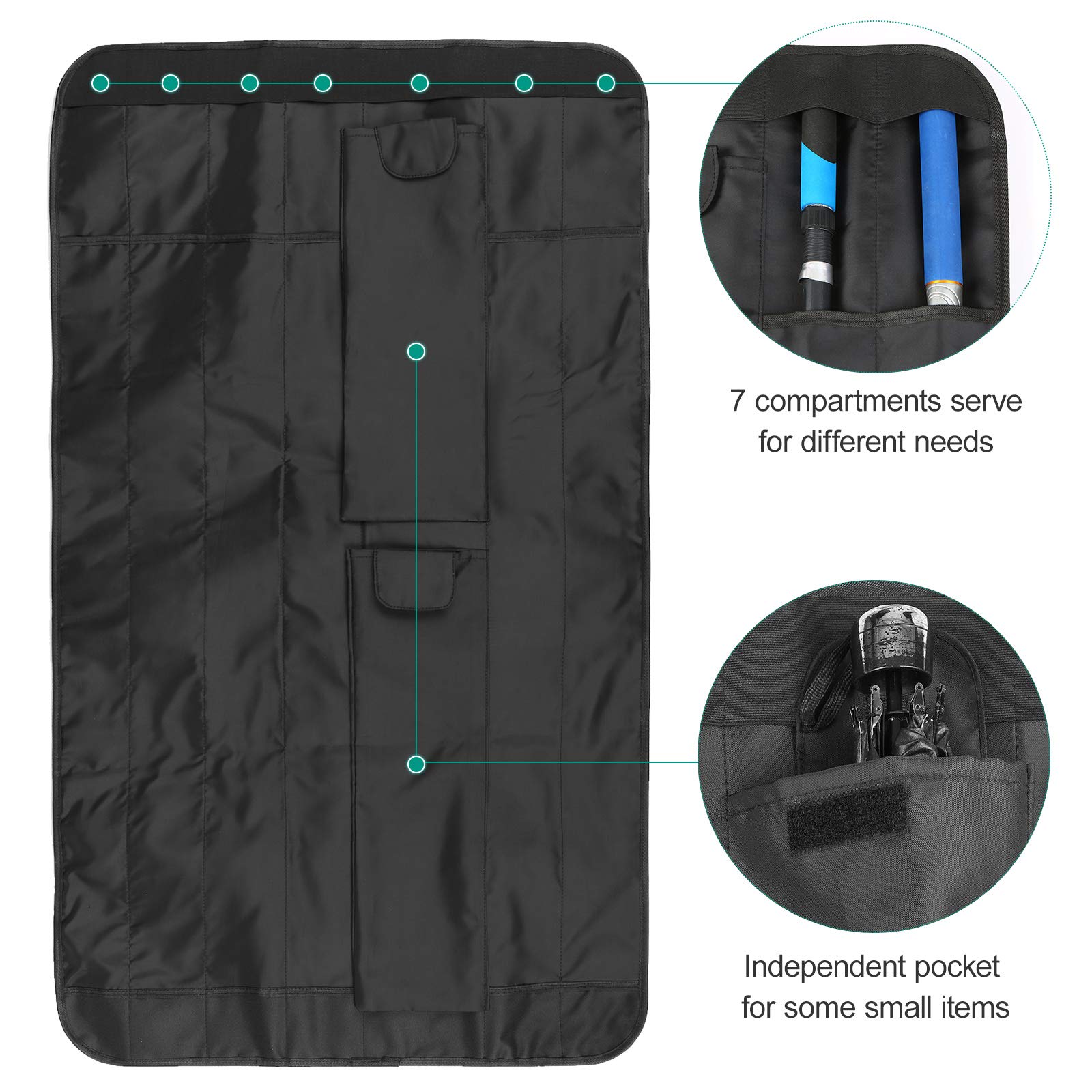 Lixada Portable Folding Fishing Tackle Storage Bag - Waterproof Fishing Rod Reel Case & Travel Carrier for Pole Protection | Perfect for Outdoor Fishing Trips, Camping & Boat Excursions