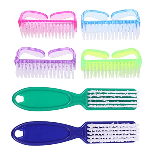 6-Piece Nail Cleaning Brush Set - Professional Manicure & Nail Art Tools for Perfect Nails | Ideal for Home Salon, DIY Nail Care, and Professional Use