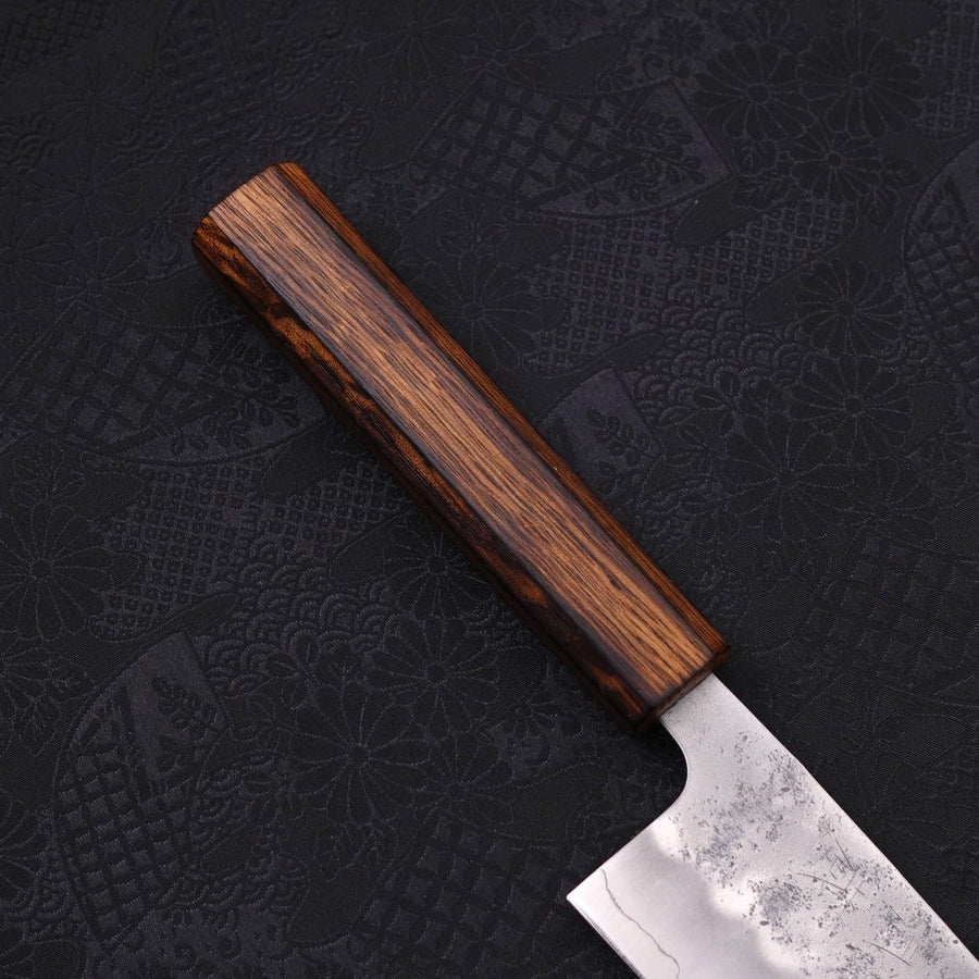 Premium Santoku Knife 165mm - Japanese Silver Steel Blade with Nashiji Finish & Sumi Urushi Handle - Perfect for Sushi, Vegetables & Precision Kitchen Tasks