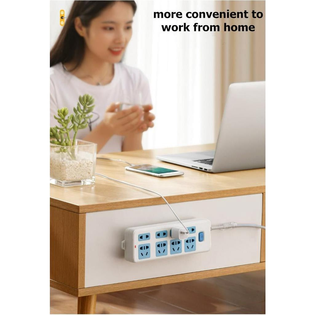 Wall Mounted Rotatable Extension Socket Plug Holder - Cable Management Organizer for Home, Office & Workshop - Power Outlet Organizer with 360° Rotation