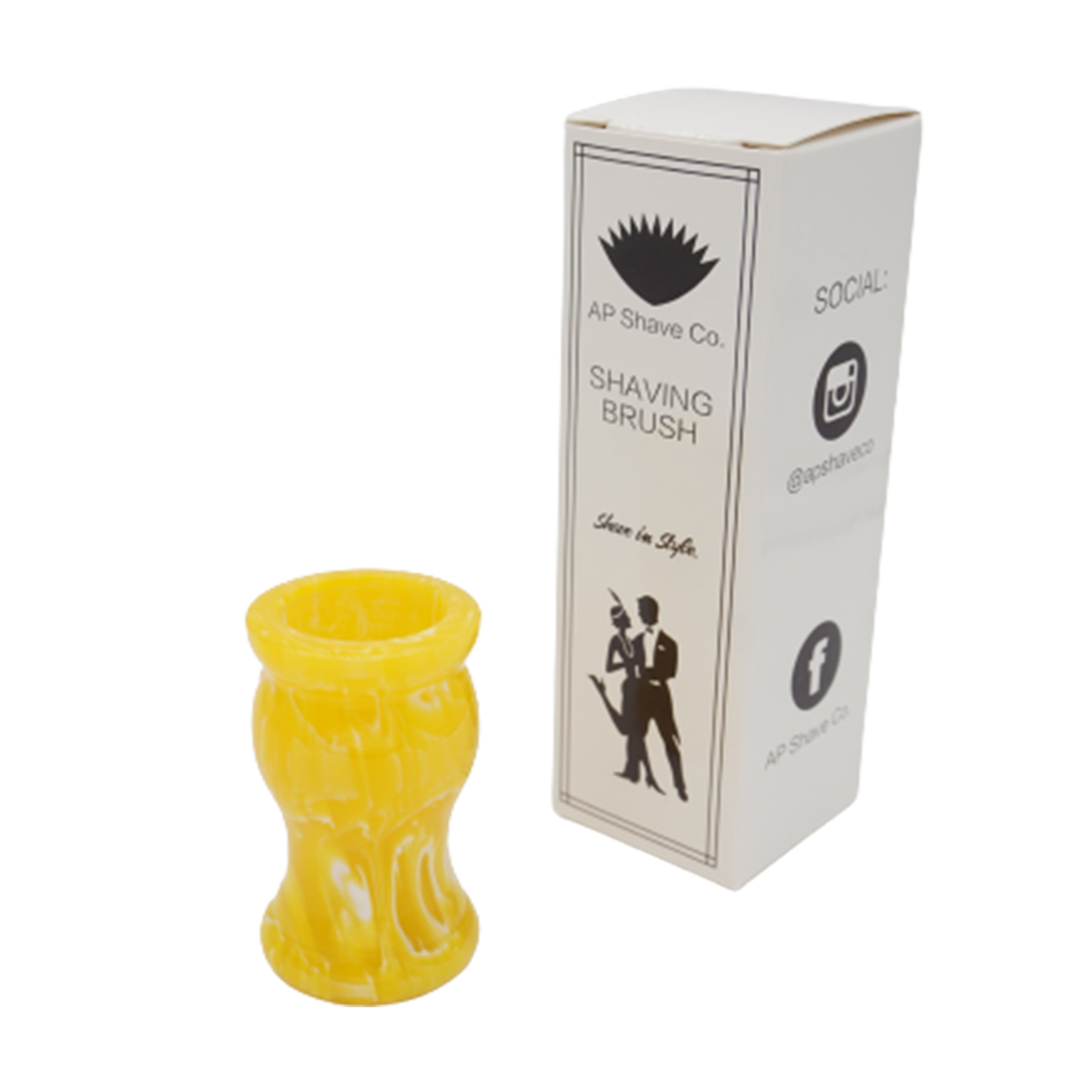 Premium Lemon Drop Handcrafted Shaving Brush Handle - Fits 24mm & 26mm Knots - Perfect for Wet Shaving & Grooming Gifts - Durable Wooden Handle for Men's Shaving Routine