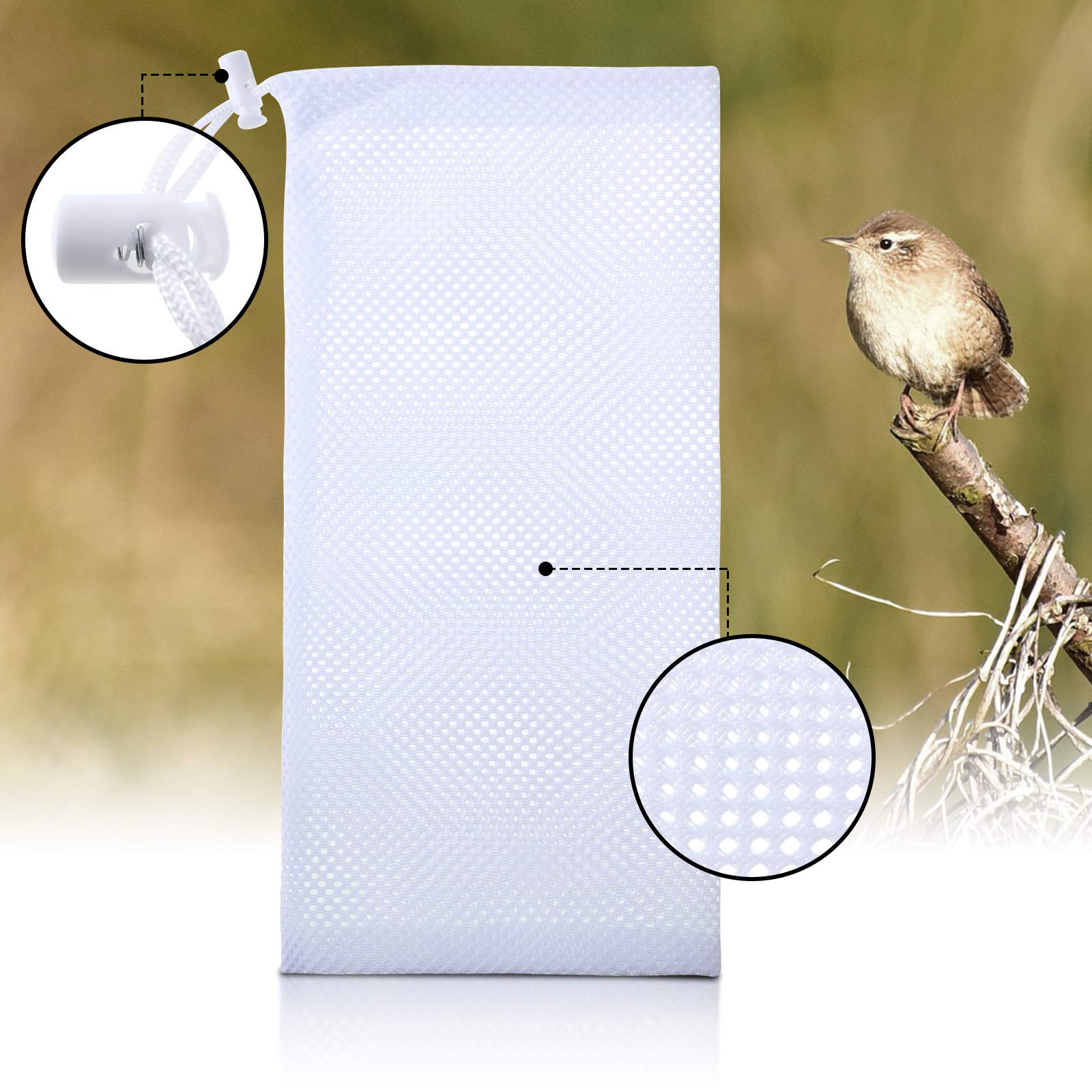Shihanee 6-Piece Finch Sock Bird Feeders - Wild Bird Seed Socks for Small Birds - Perfect for Backyard Bird Watching & Attracting Finches