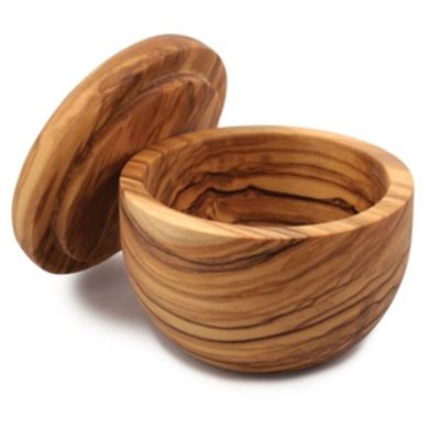 Swissmar Napoli Olive Wood Salt Keeper - Handcrafted Natural Wood Salt Box with Lid (2.7 x 2 Inches) - Perfect for Kitchen Countertop, Dining Table & Gourmet Cooking