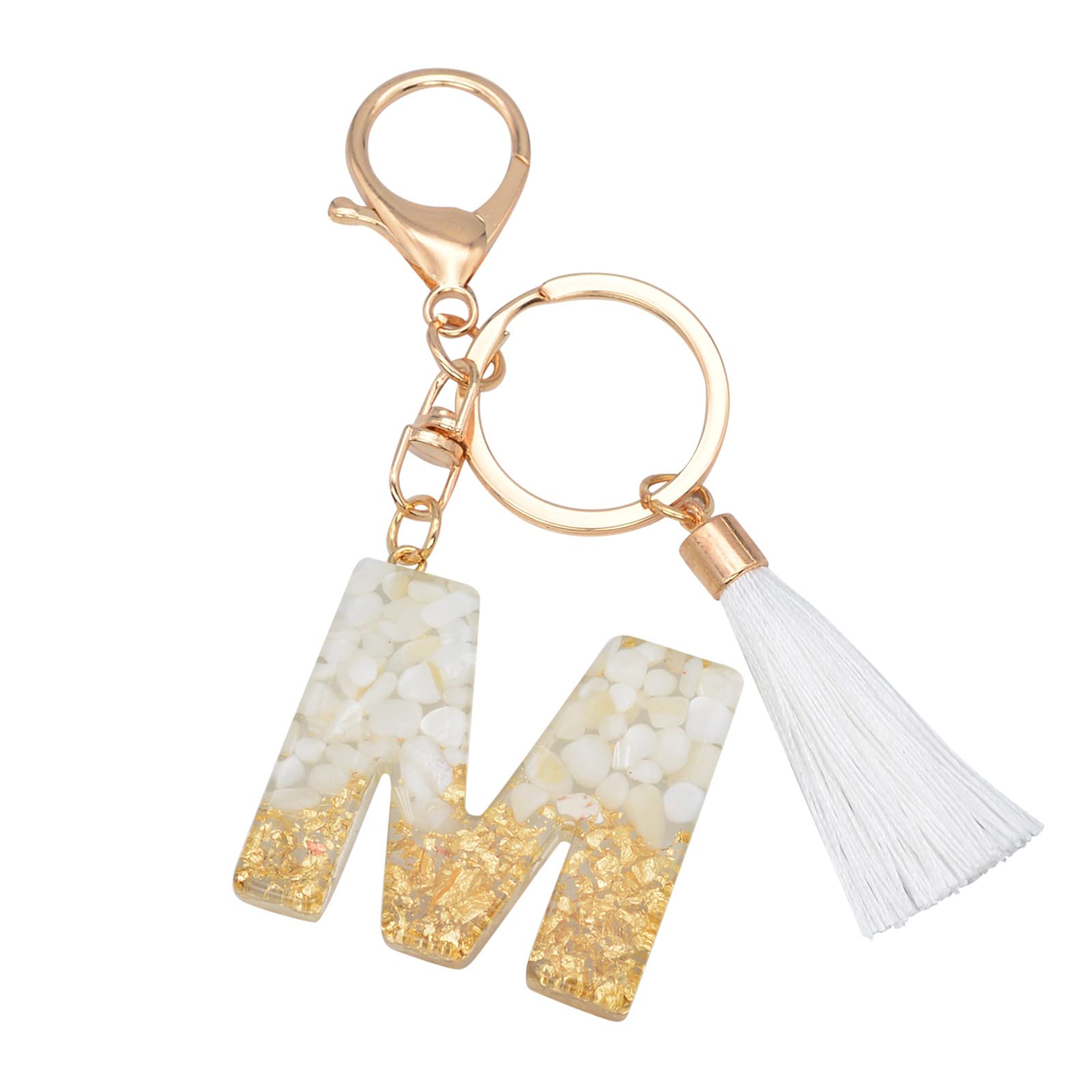 Creative Translucent Resin Letter Keychain for Men - Durable Car Key Holder with Colorful Pendant Design | Perfect for Gifts, Office Keys & Everyday Carry (EDC)