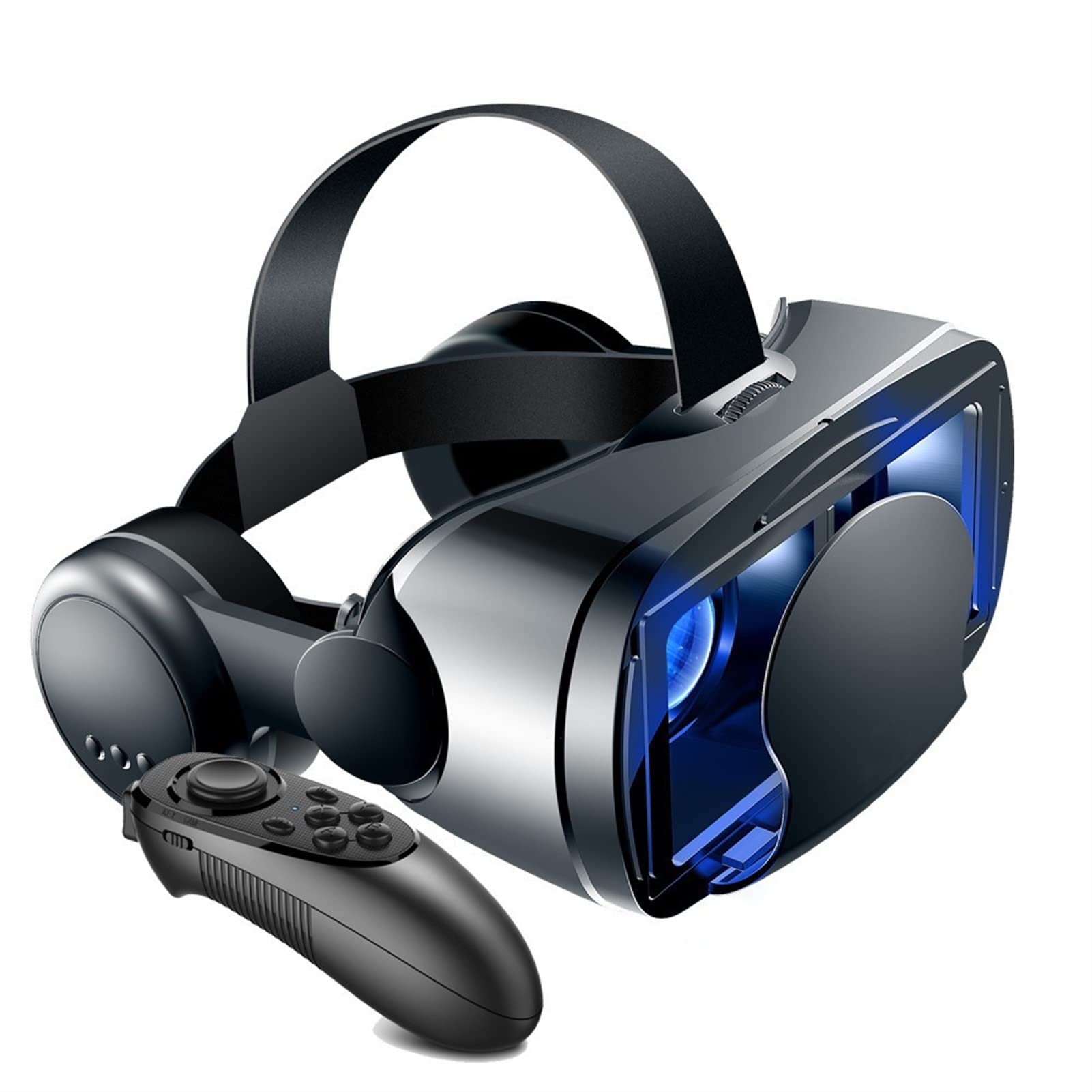 NUOPAIPLUS VR Headset for Smartphones - 3D Virtual Reality Glasses with Wide Angle Lens & Controller, 7 Inch Full Screen Immersive Experience (Model VRG-Ear-052) | Perfect for Gaming, Movies & Virtual Travel
