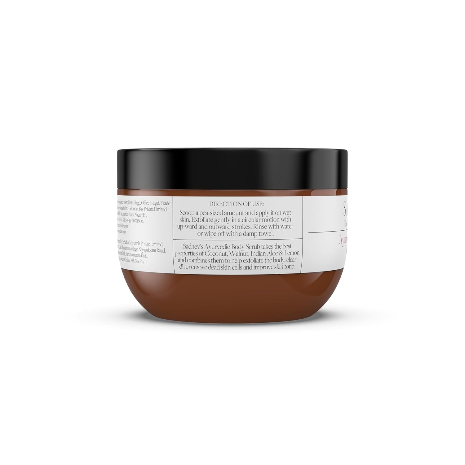 Natural Ayurvedic Coconut & Aloe Vera Body Scrub - Exfoliates Dead Skin Cells, Deep Cleans Pores, Brightens Skin Tone | Perfect for Dry Skin, Pre-Shave & Post-Tanning Care
