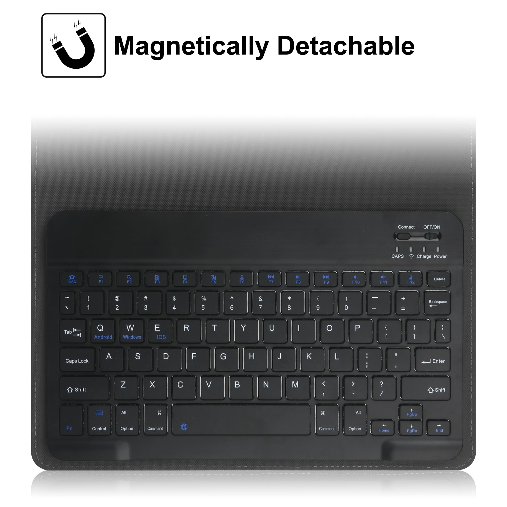 KuRoKo Universal Tablet Case with Keyboard for 9-11 Inch Tablets - Compatible with iPad, Galaxy Tab, Pixel & More | Detachable Wireless Bluetooth Keyboard & Stylus Holder | Perfect for Work, Study & Travel