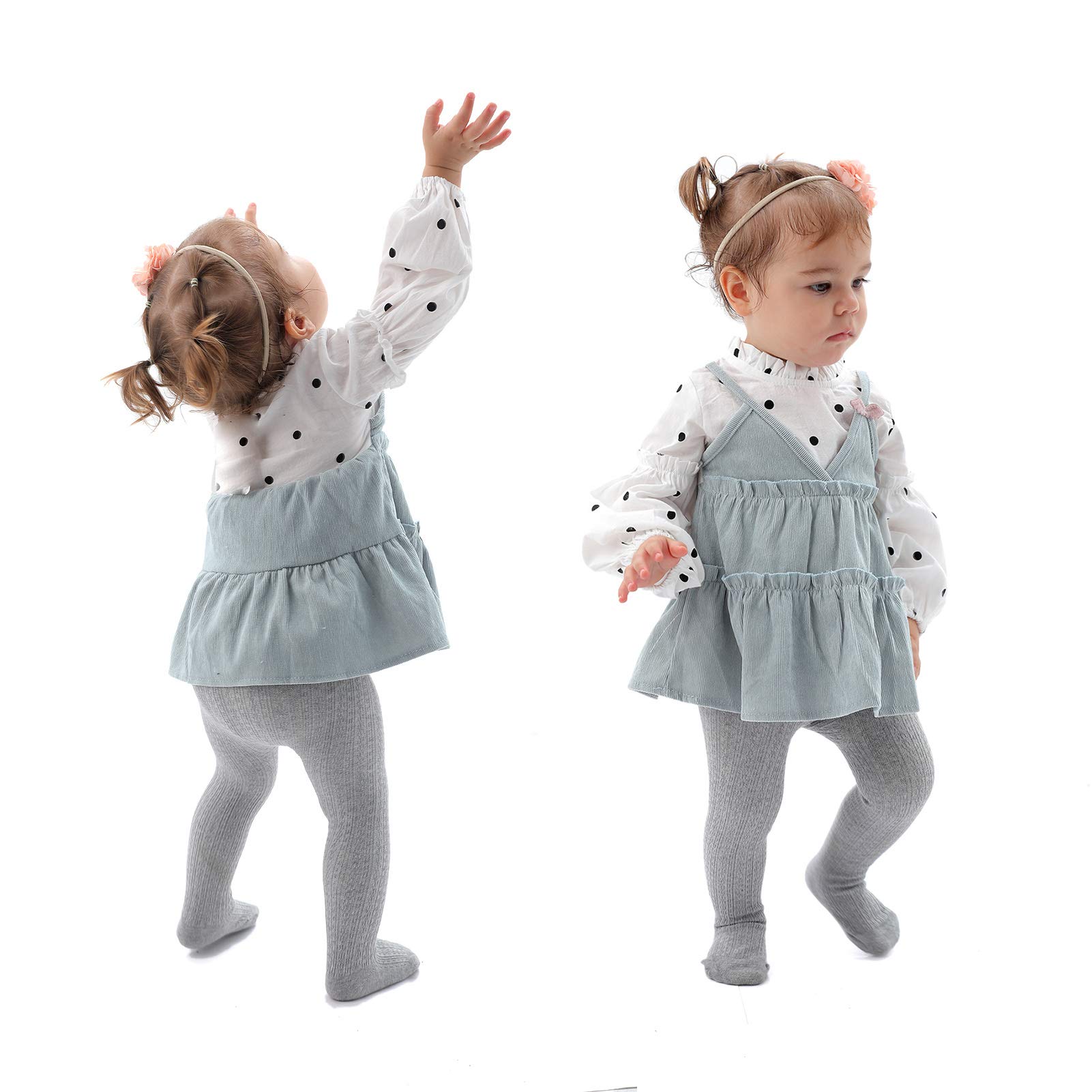 EPEIUS Baby Girls Cable Knit Cotton Tights - Soft Leggings & Stockings for Newborns, Infants & Toddlers (3/6 Pack) - Perfect for Playtime, Daycare & Winter Outfits