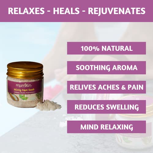 Pure & Natural Minty Foot Soak with Sea Salt, Essential Oils & Vitamins - Relaxing Foot Bath for Tired Feet, Spa Treatment at Home, Gift for Her/Him