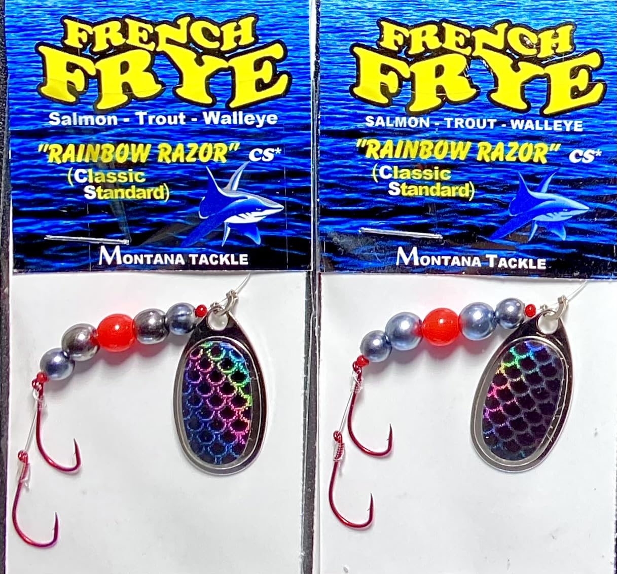 Premium Trout Fishing Lures (2-Pack) - Red Shad Color Spinner Baits for Freshwater Fishing | Ideal for Streams, Rivers, and Lakes