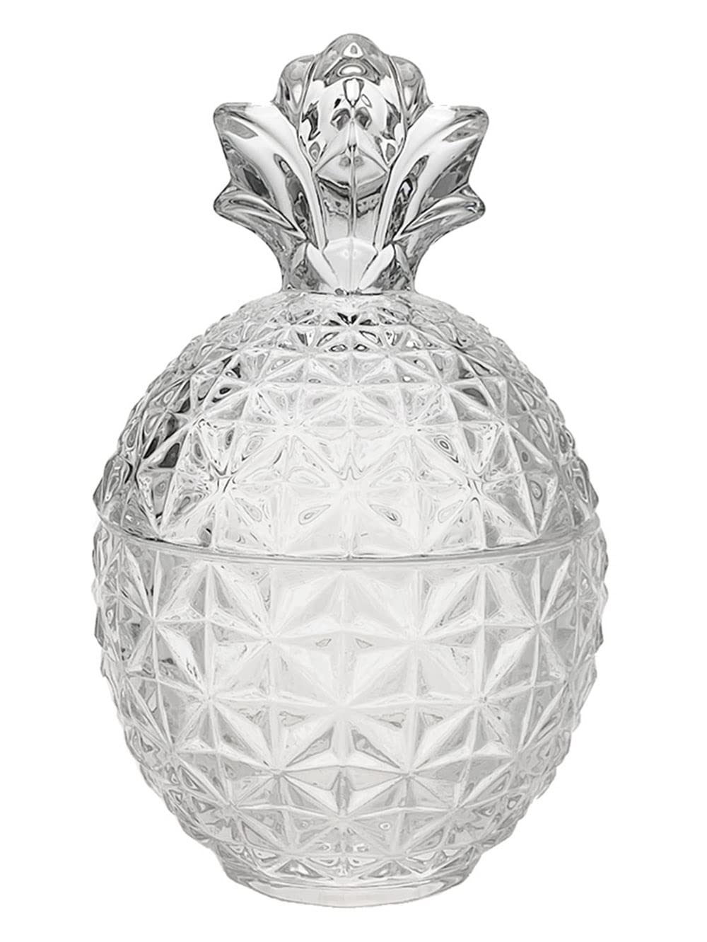 Rustic Pineapple Embossed Glass Candy Jar - 5.5x3.5in & 6x4in - Perfect for Storing Candy, Cookies, Sugar - Elegant Home Decor for Kitchen, Dining Table, Weddings & Party Events