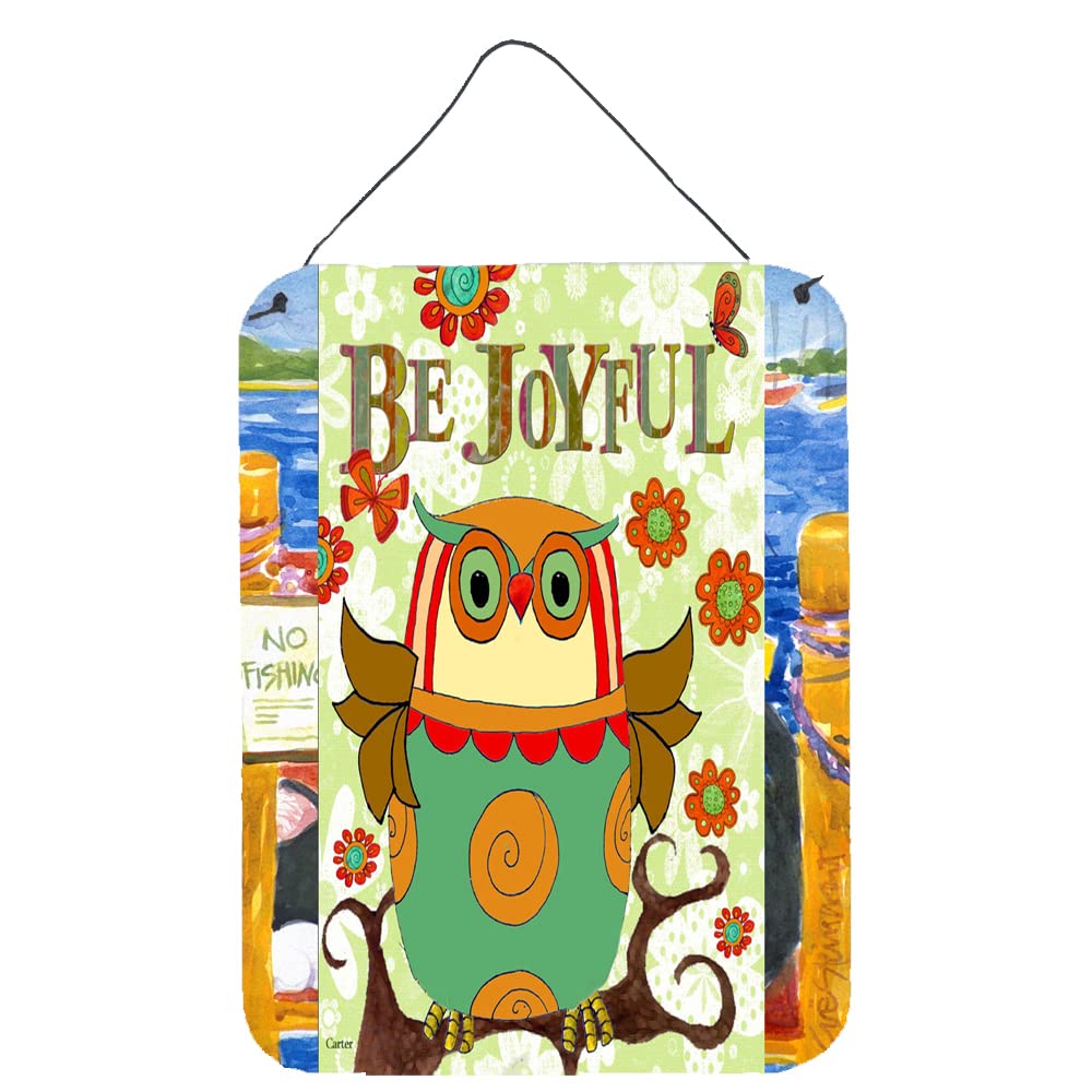 Be Joyful Owl Wall Decor - 12x16 Aluminum Metal Sign for Kitchen, Bathroom, Bar & Front Door - Colorful Home Plaque for Indoor/Outdoor Use - Perfect Gift for Housewarming & Holiday Decor