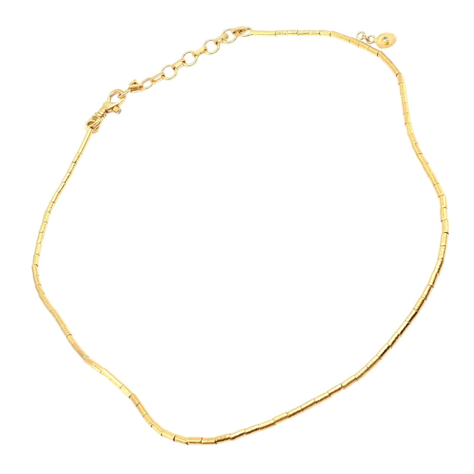 Authentic Gurhan 24K Yellow Gold Diamond Lentil Necklace - Luxury Jewelry for Women, Perfect for Weddings, Anniversaries & Special Occasions