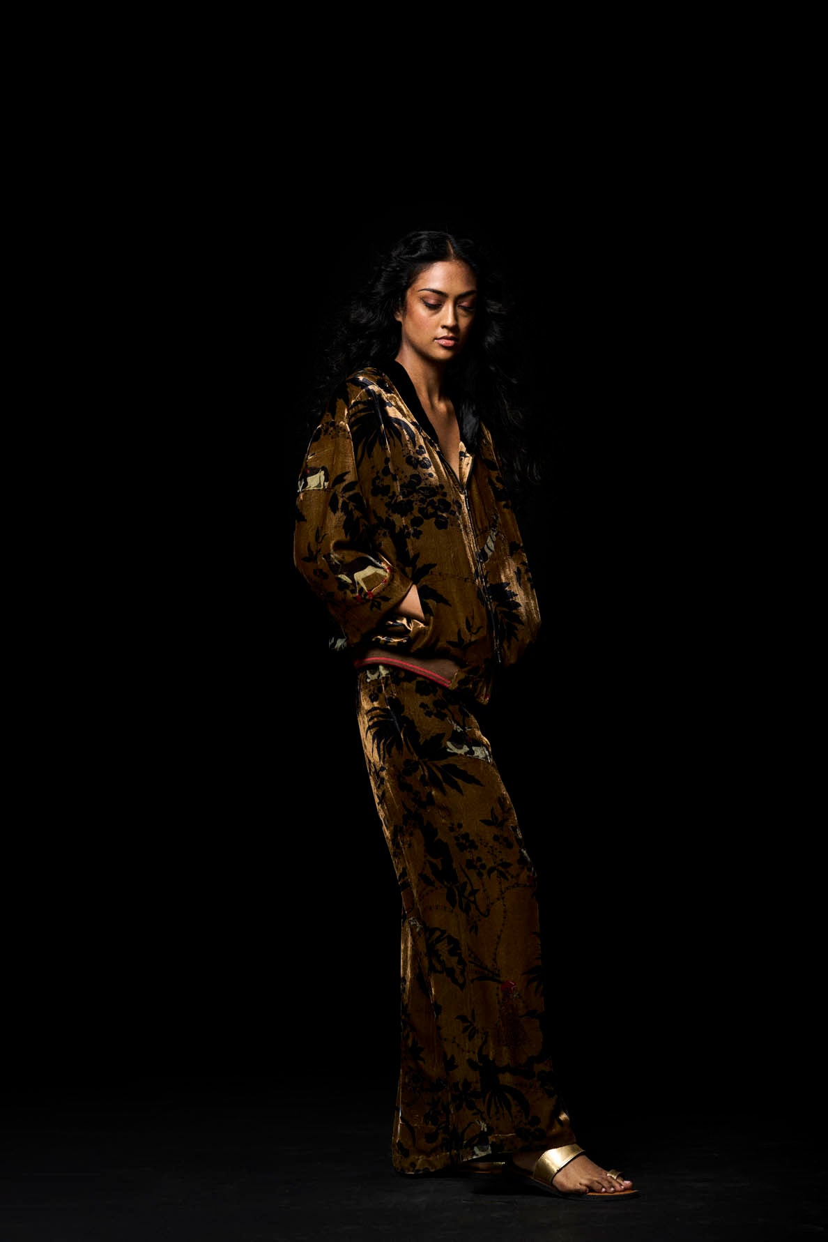 Luxury Silk Velvet Pajama Pants for Women - Soft Beige Sleepwear for Comfortable Nights & Lounging at Home