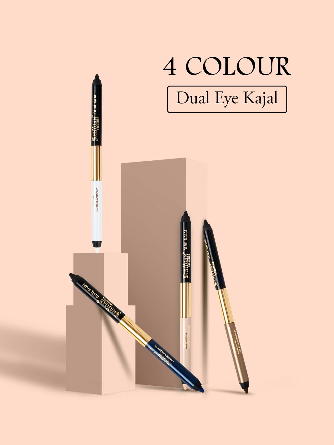 Shryoan Black Kajal & Eyeliner Set - Waterproof Smudge-Proof Kohl Pencil for Perfect Eye Makeup | Ideal for Daily Use, Parties, and Special Occasions