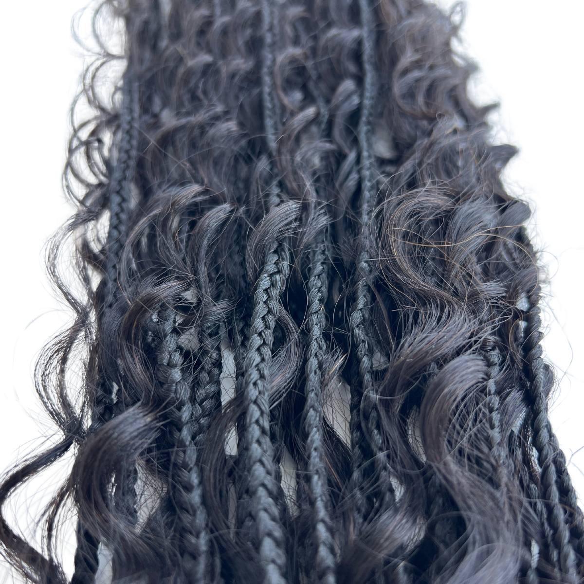Deep Wave Boho Box Braids with 100% Human Hair Crochet Curls – Perfect for Protective Styling, Everyday Wear & Special Occasions