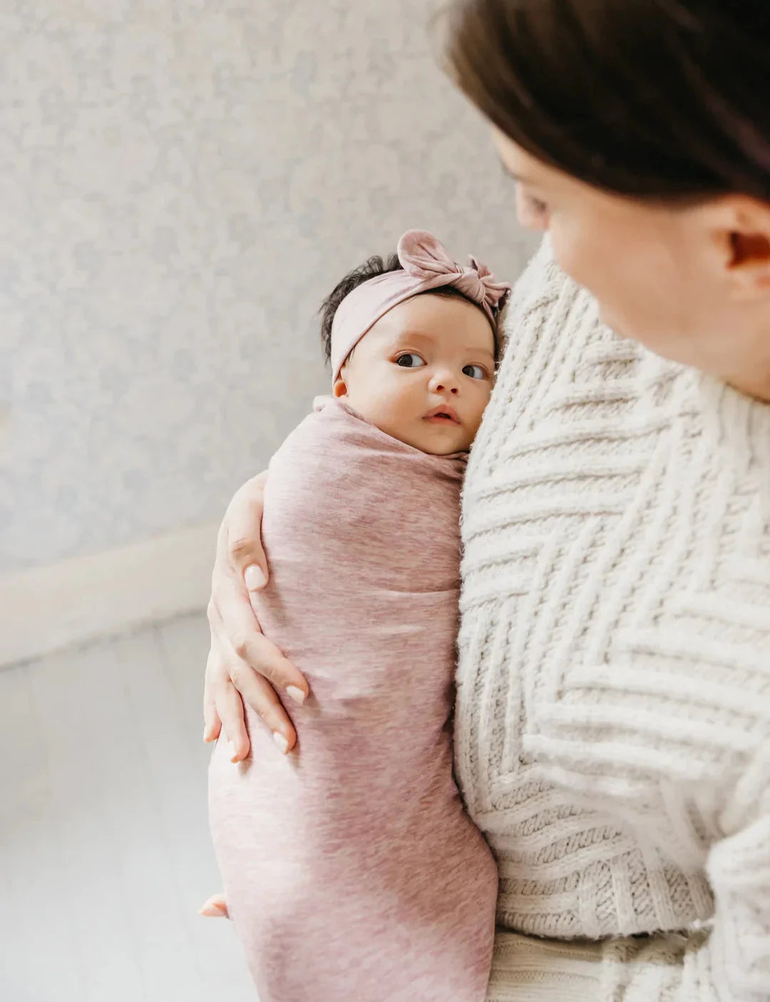 Soft Copper Pearl Knit Swaddle Blanket for Baby - Maeve Collection | Breathable & Stretchy Newborn Wrap | Perfect for Swaddling, Nursing, Stroller & Photo Shoots