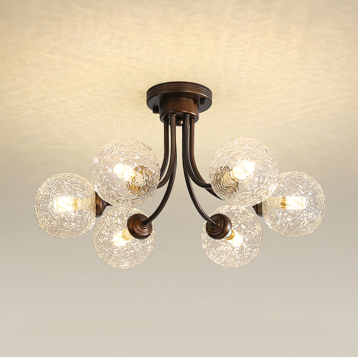 Modern Fairfax Bubble Ceiling Lamp - LED Flush Mount Lighting Fixture for Bedroom, Living Room & Dining Room - Stylish Home Decor with Soft Ambient Glow