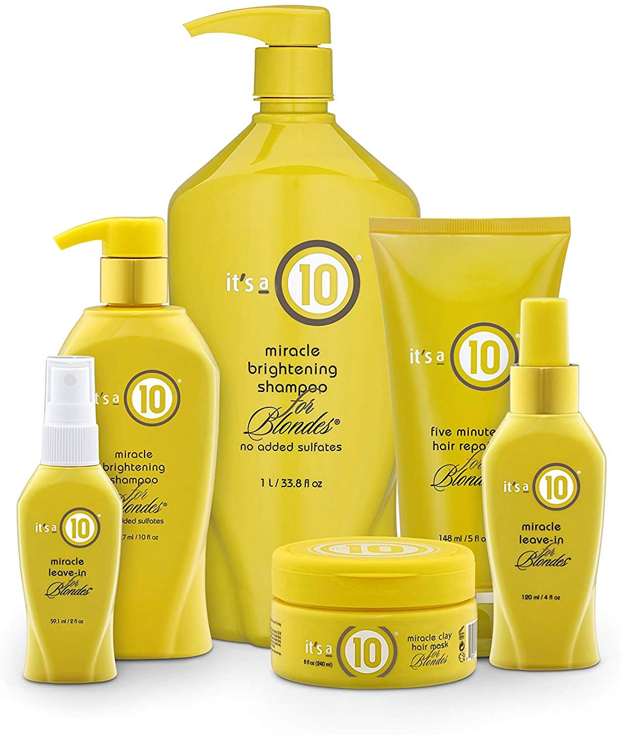 It's a 10 Haircare Miracle Leave-In Conditioner for Blondes - 4 oz (Pack of 5) | Hydrating & Repairing Treatment for Color-Treated Hair | Perfect for Daily Use, Salon Results at Home