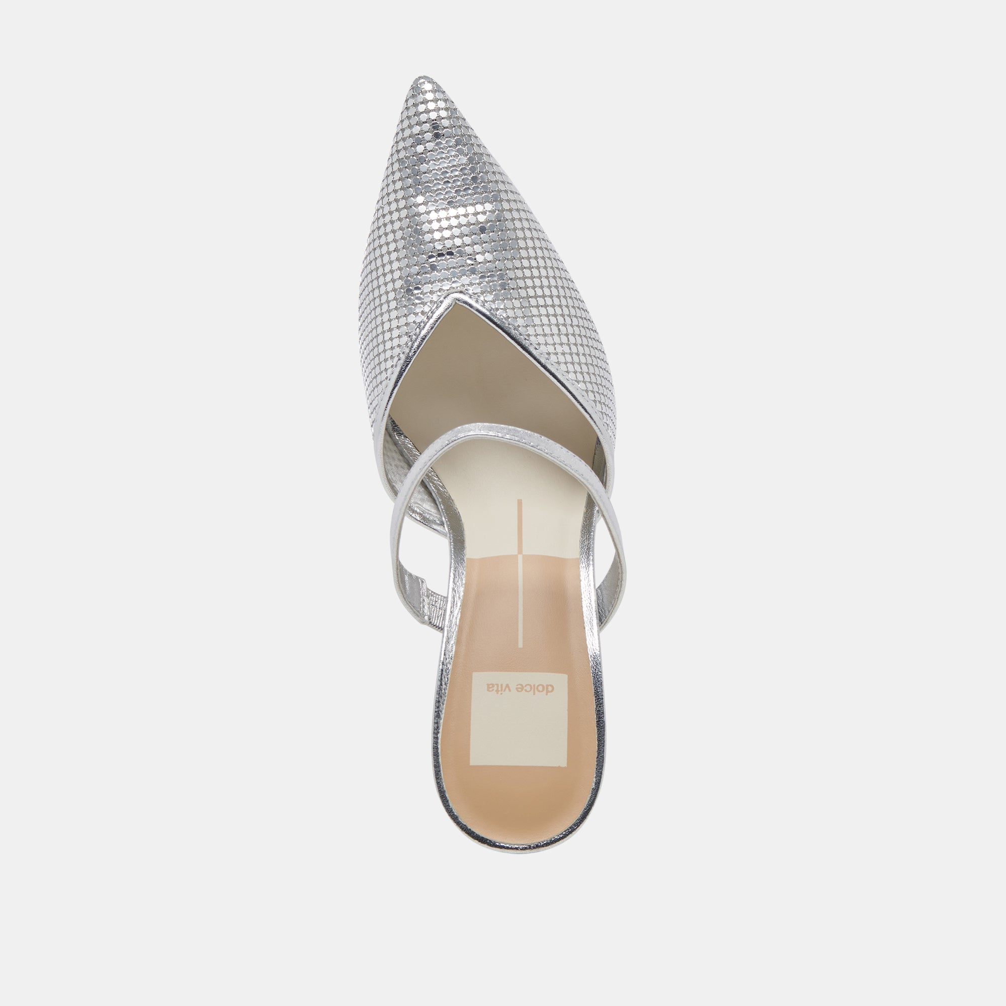 KANIKA Silver Metallic Mesh Heels for Women - Elegant High Heel Sandals for Parties, Weddings & Evening Events