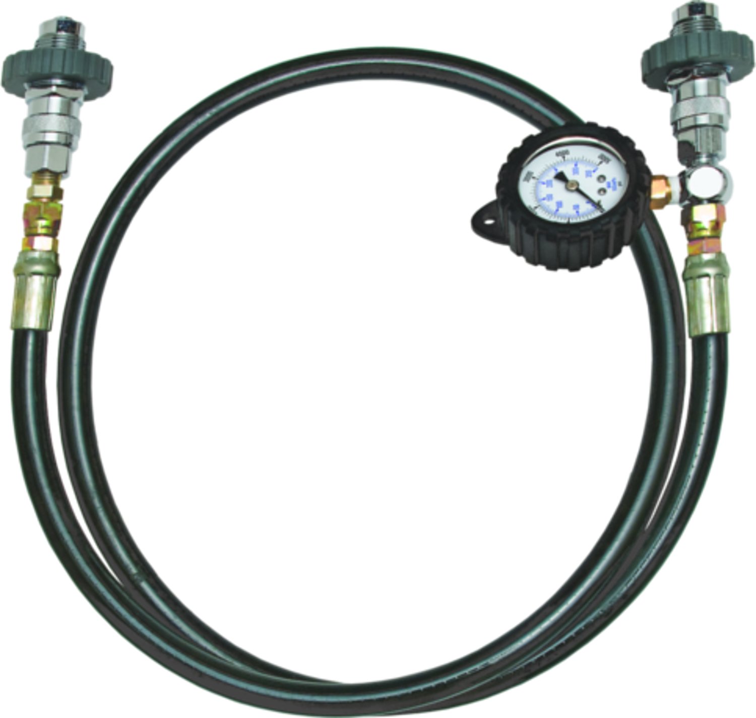 High-Quality DIN to DIN Equalizer Hose with Gauge - Perfect for Hydraulic Systems, Industrial Applications & Fluid Transfer