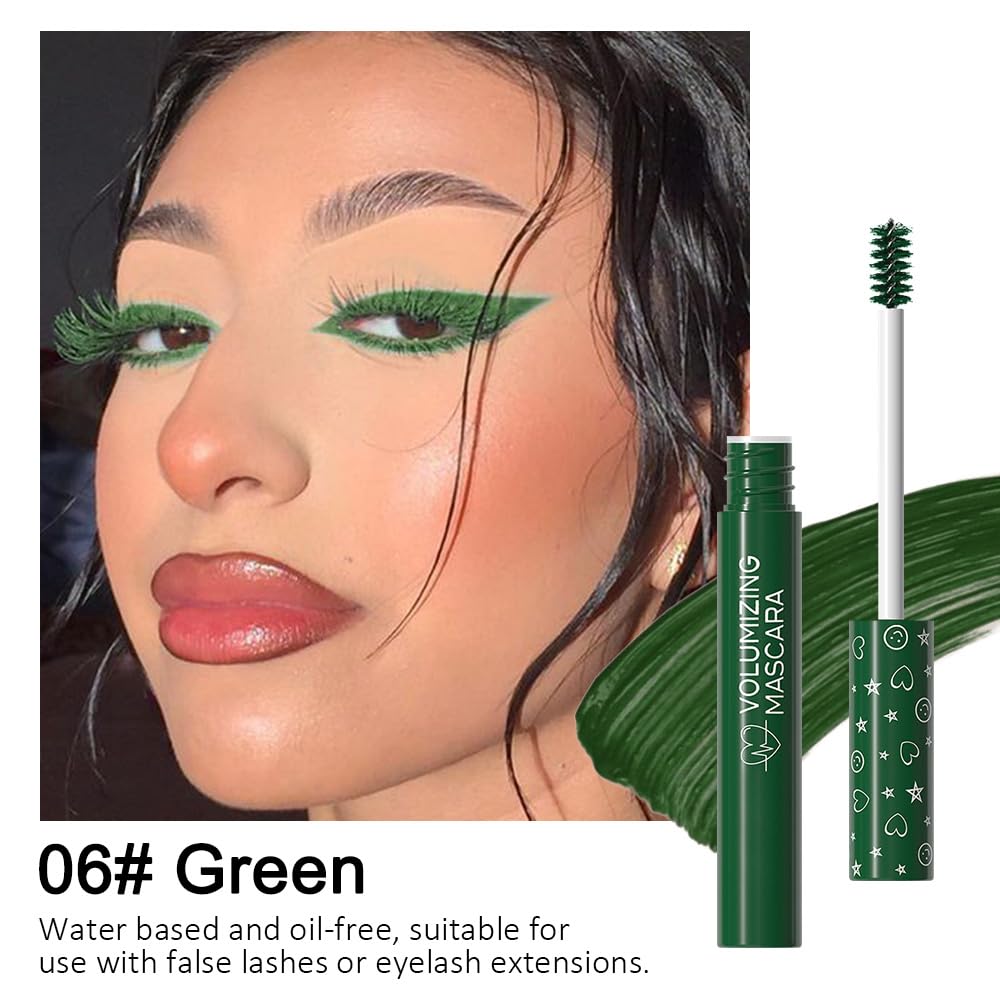 Waterproof Green Lash Mascara - Long Lasting Volumizing Vegan Eye Makeup for Natural Look | Cruelty-Free & Smudge Proof | Perfect for Daily Wear, Parties & Special Occasions