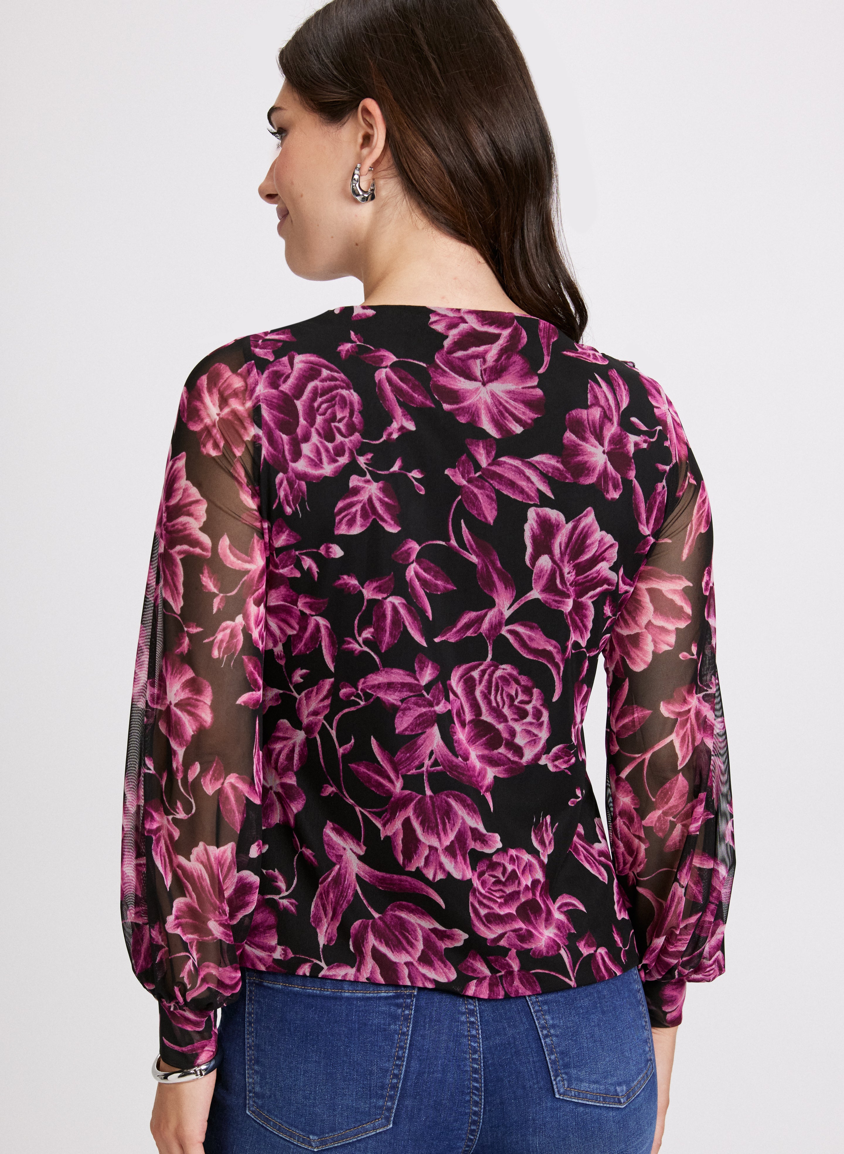Floral Print Ruffled Blouse for Women - Elegant Flowy Top for Spring & Summer - Perfect for Dates, Parties & Office Wear