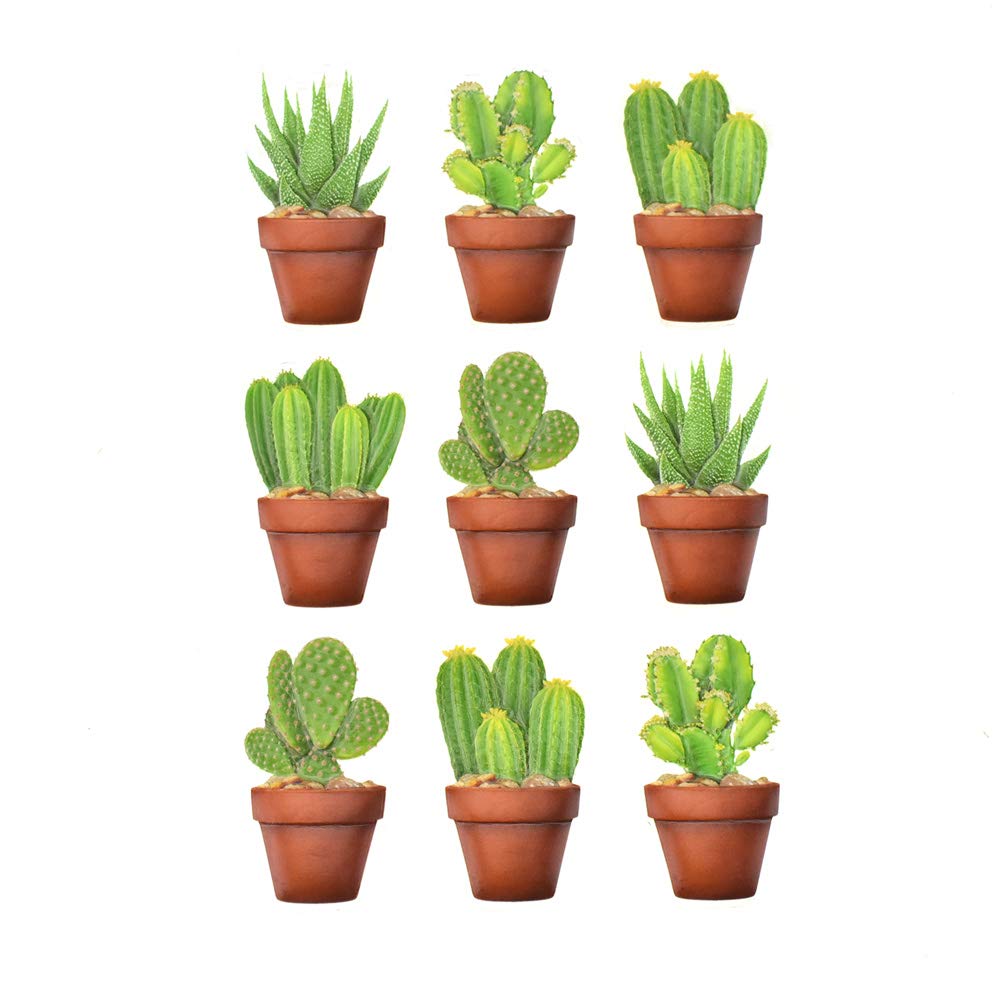 Homeford Thorny Succulents 3D Pop-Up Stickers - 9-Piece Set for Scrapbooking, Journaling & DIY Crafts | Cute Plant-Themed Decorative Stickers for Planners, Laptops & Water Bottles