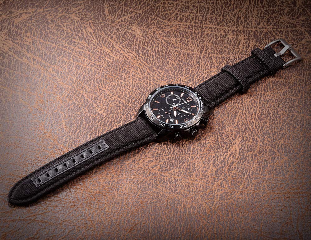 Hemsut Military Canvas Watch Bands 18mm - Quick Release Watch Strap for Men - Durable Fabric Replacement Band for Casual & Sport Watches - Perfect for Outdoor Activities, Hiking, and Everyday Wear